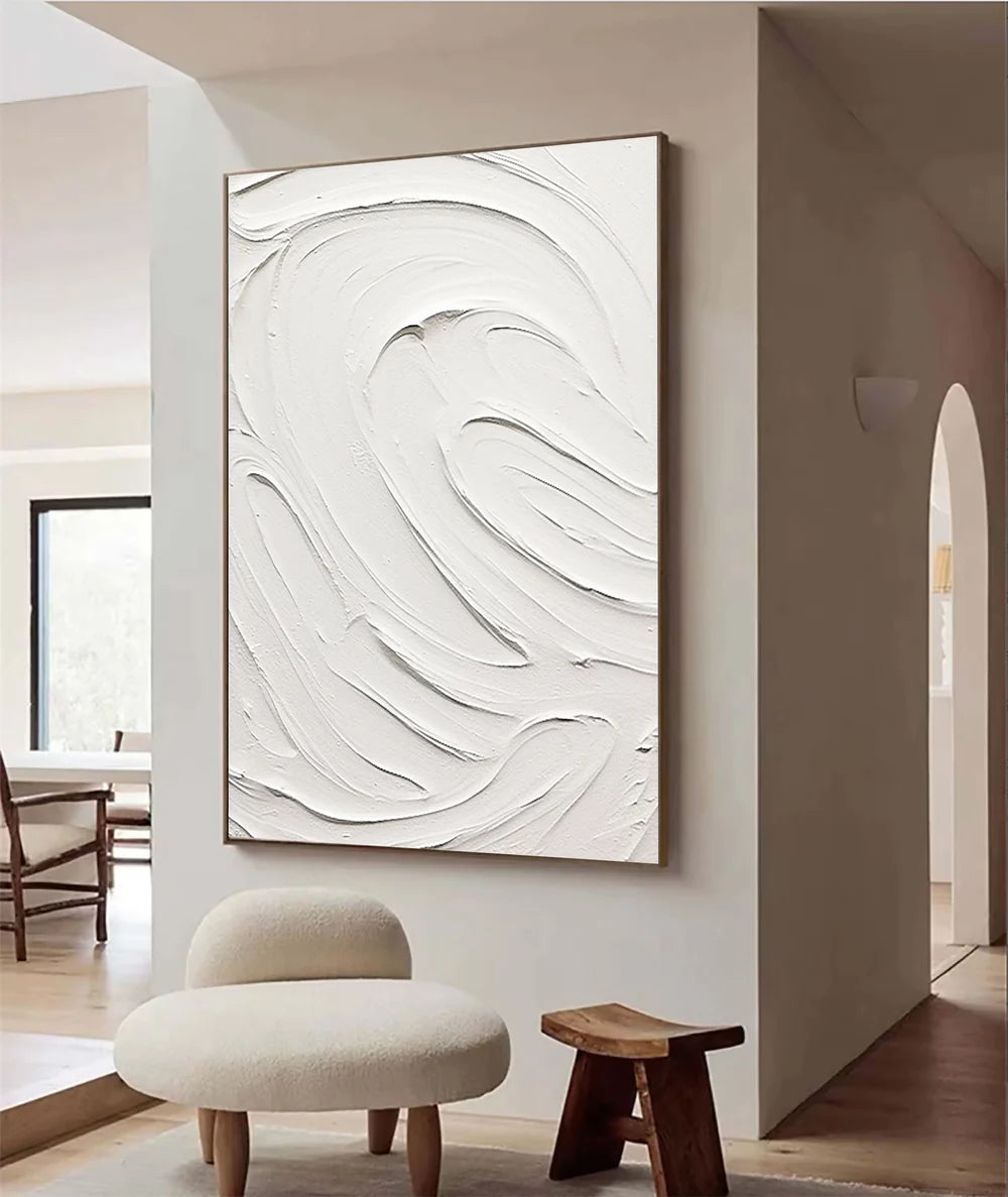 White Textured Minimalist Wall Art #WT026