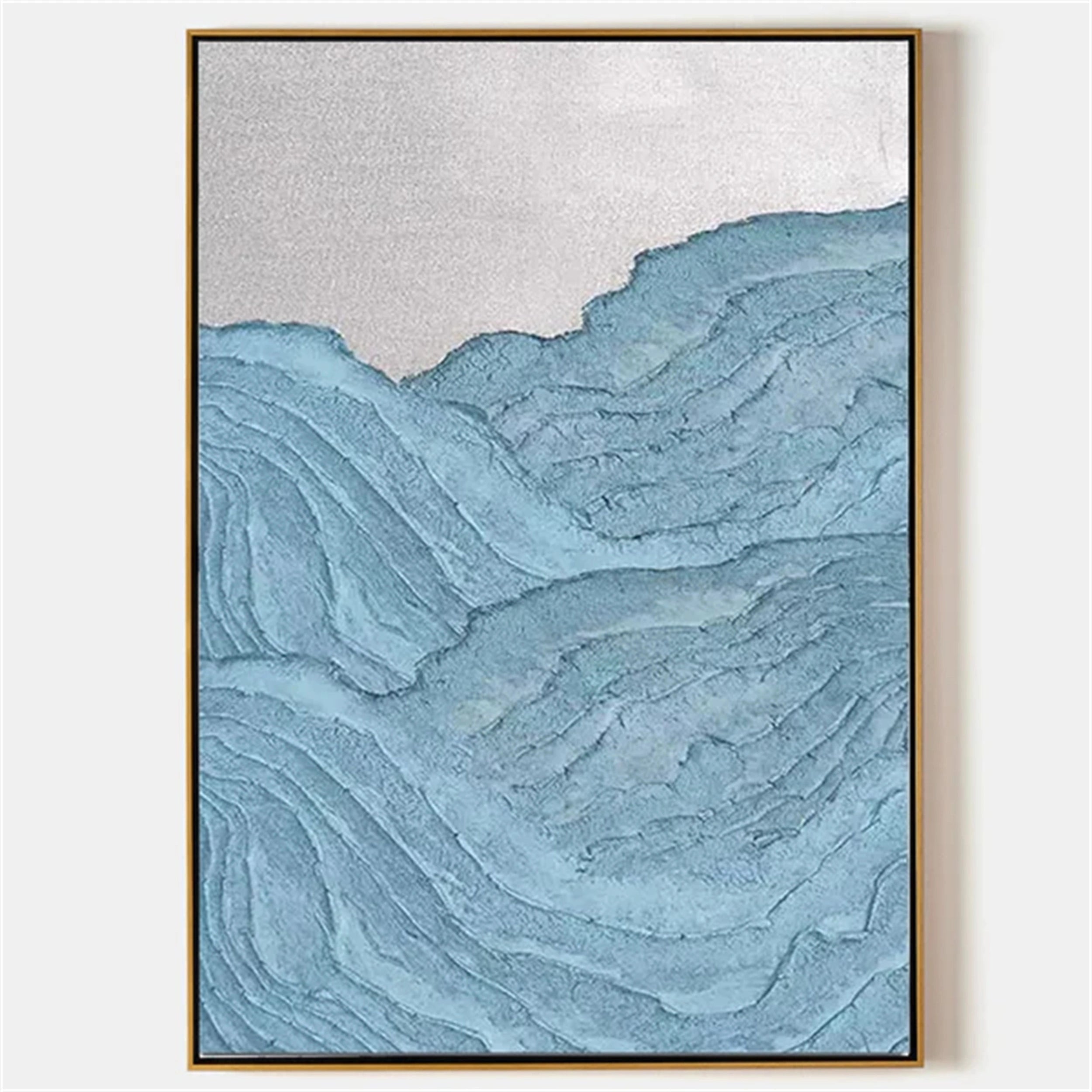 Blue Textured Minimalist Wall Art #BL018