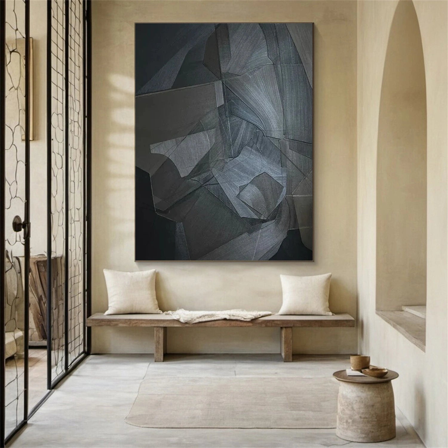 Black Textured Minimalist Wall Art #BT011