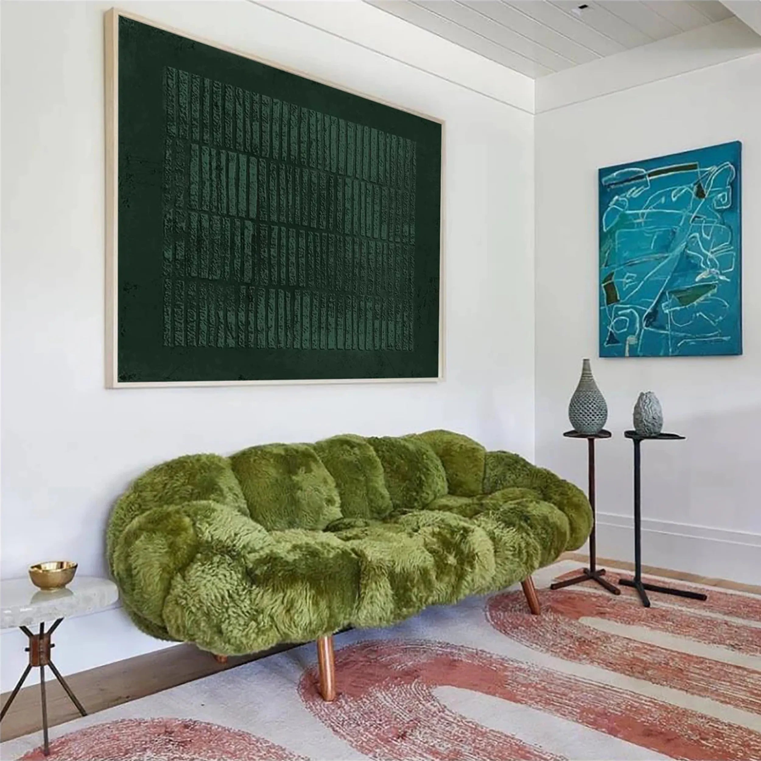 Green Textured Minimalist Wall Art #GT016