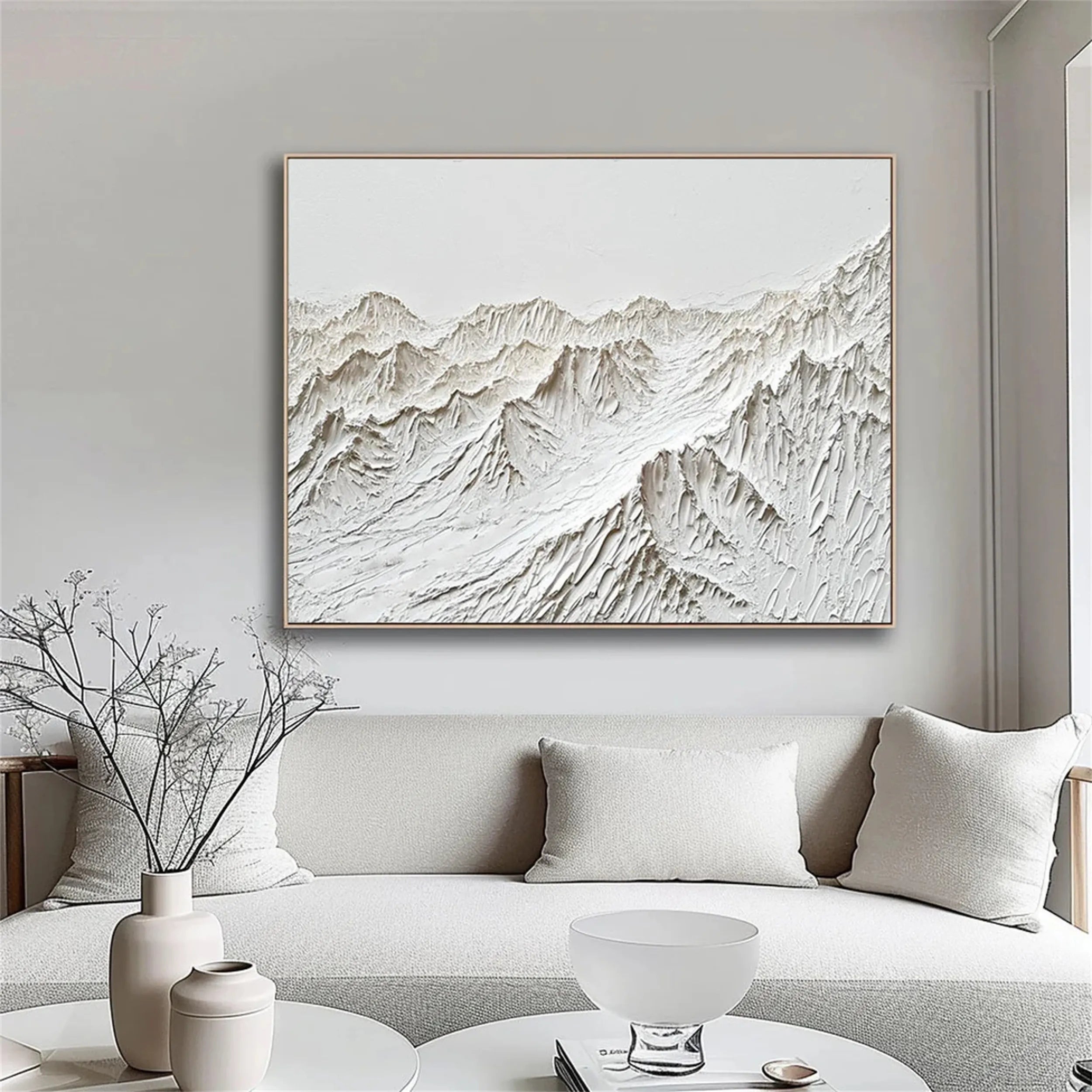 White Textured Minimalist Wall Art #WT126