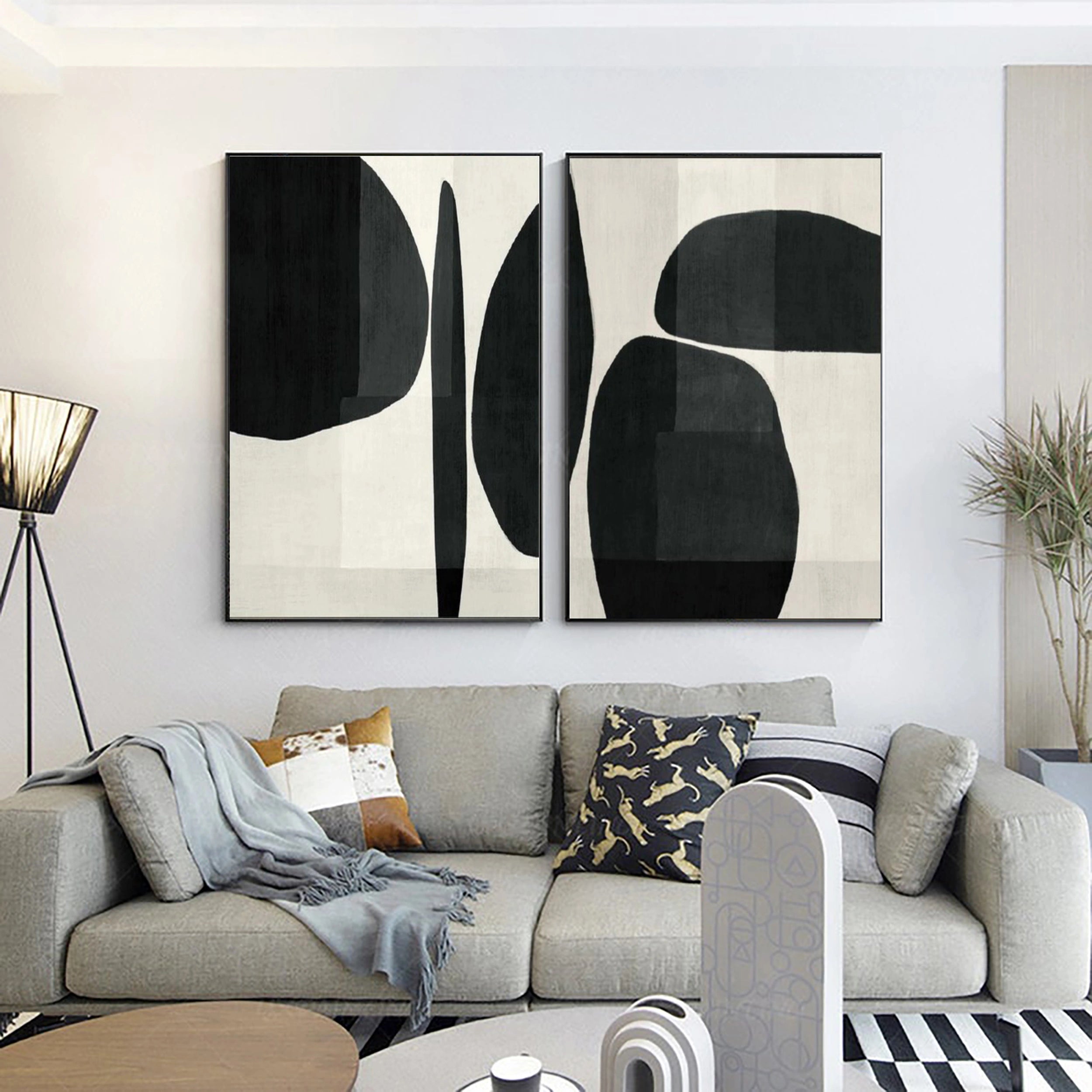 Wabi Sabi Abstract Wall Art Set of 2 #WA121