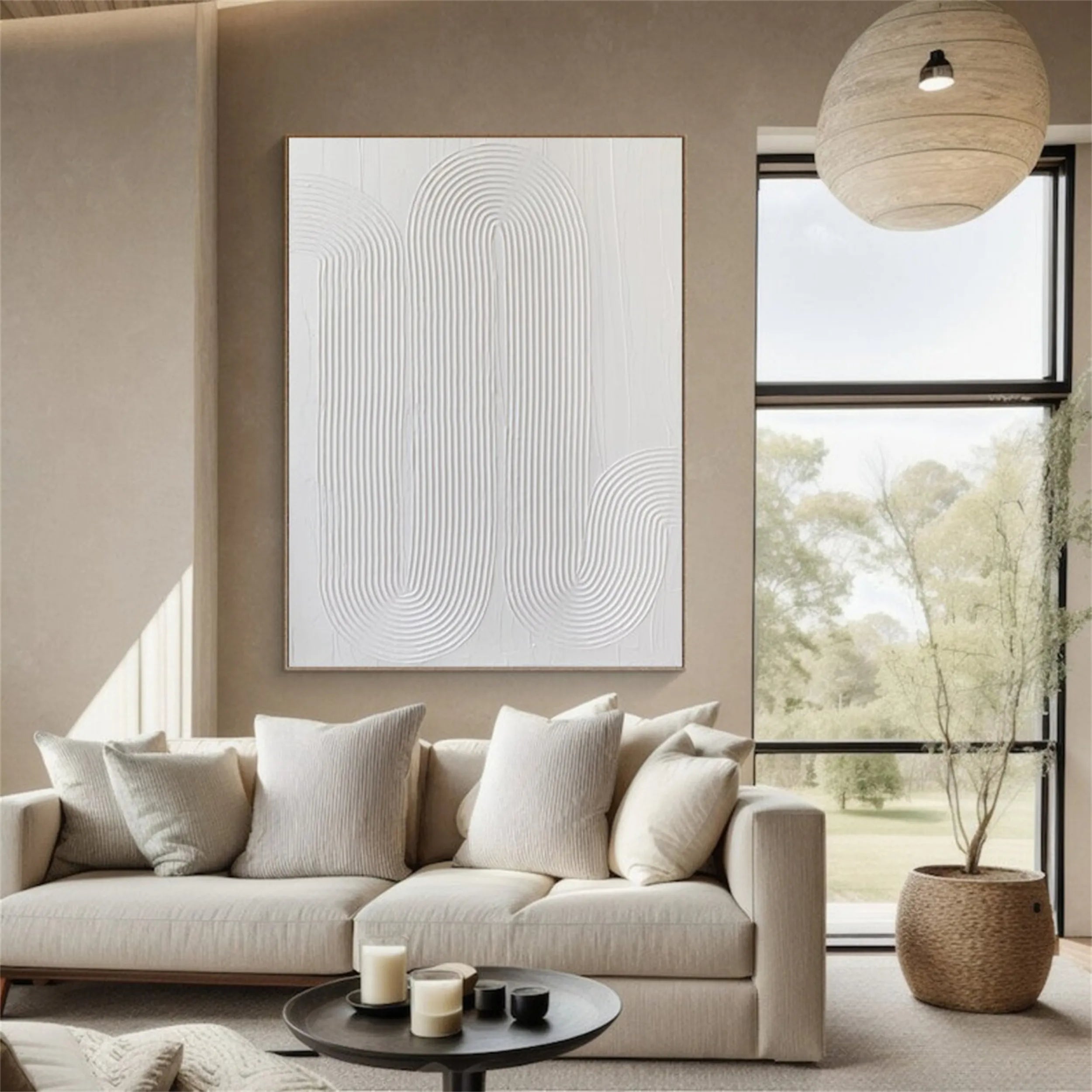 White Textured Minimalist Wall Art #WT110