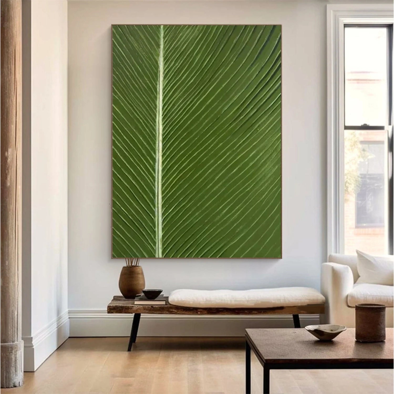 Green Textured Minimalist Wall Art #GT045