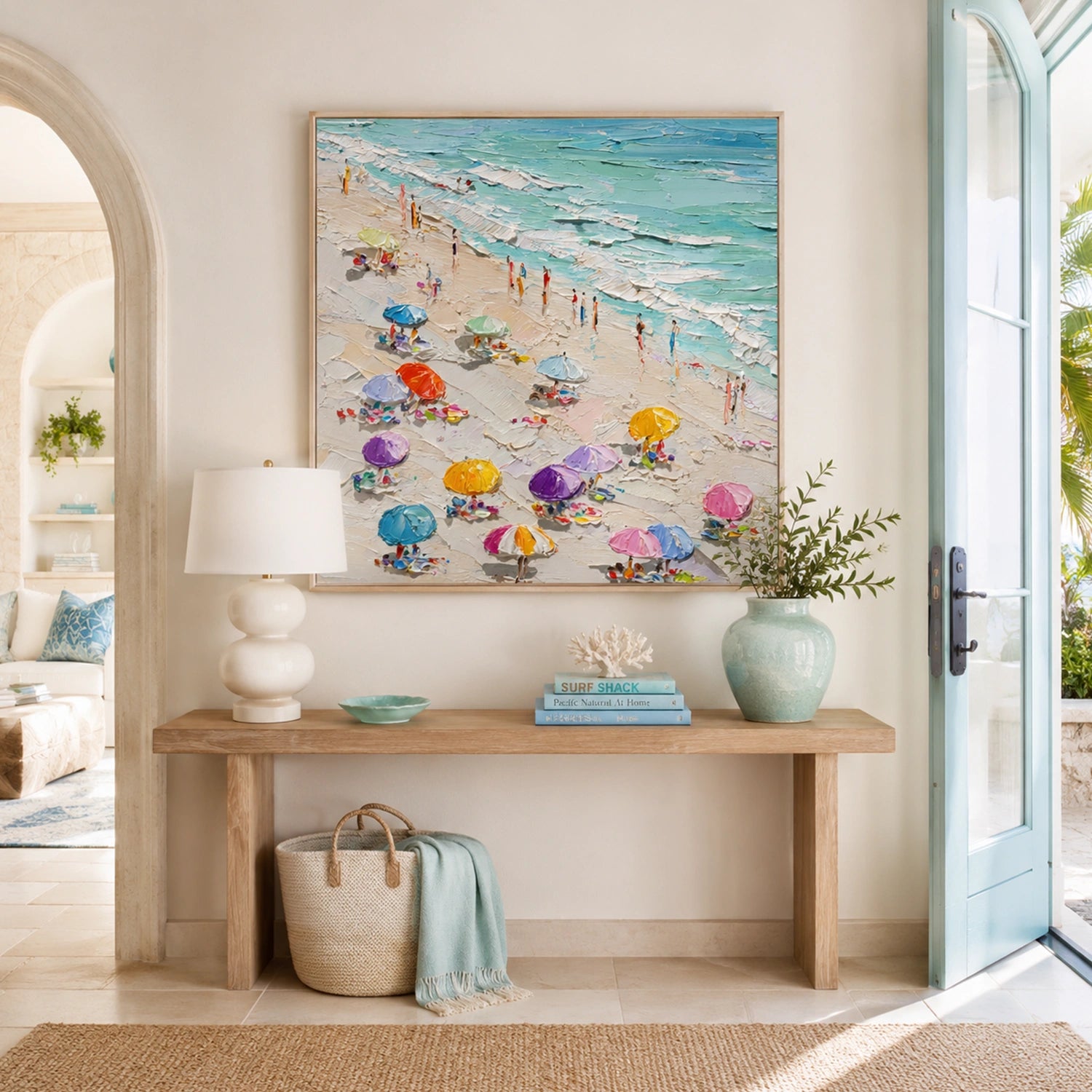 Sky And Ocean Abstract Textured Wall Art #SO422