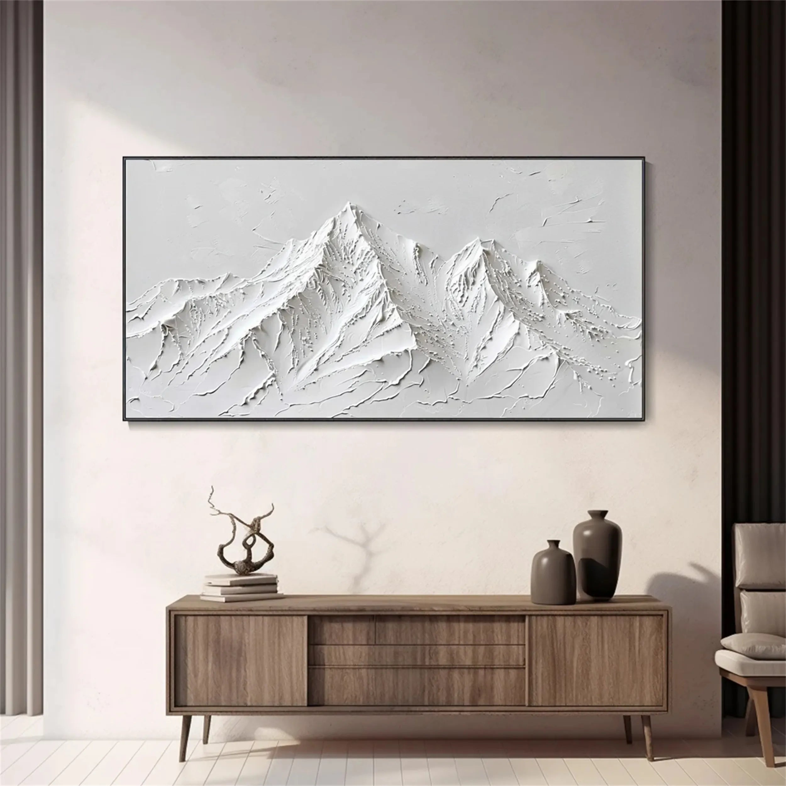 White Textured Minimalist Wall Art #WT140