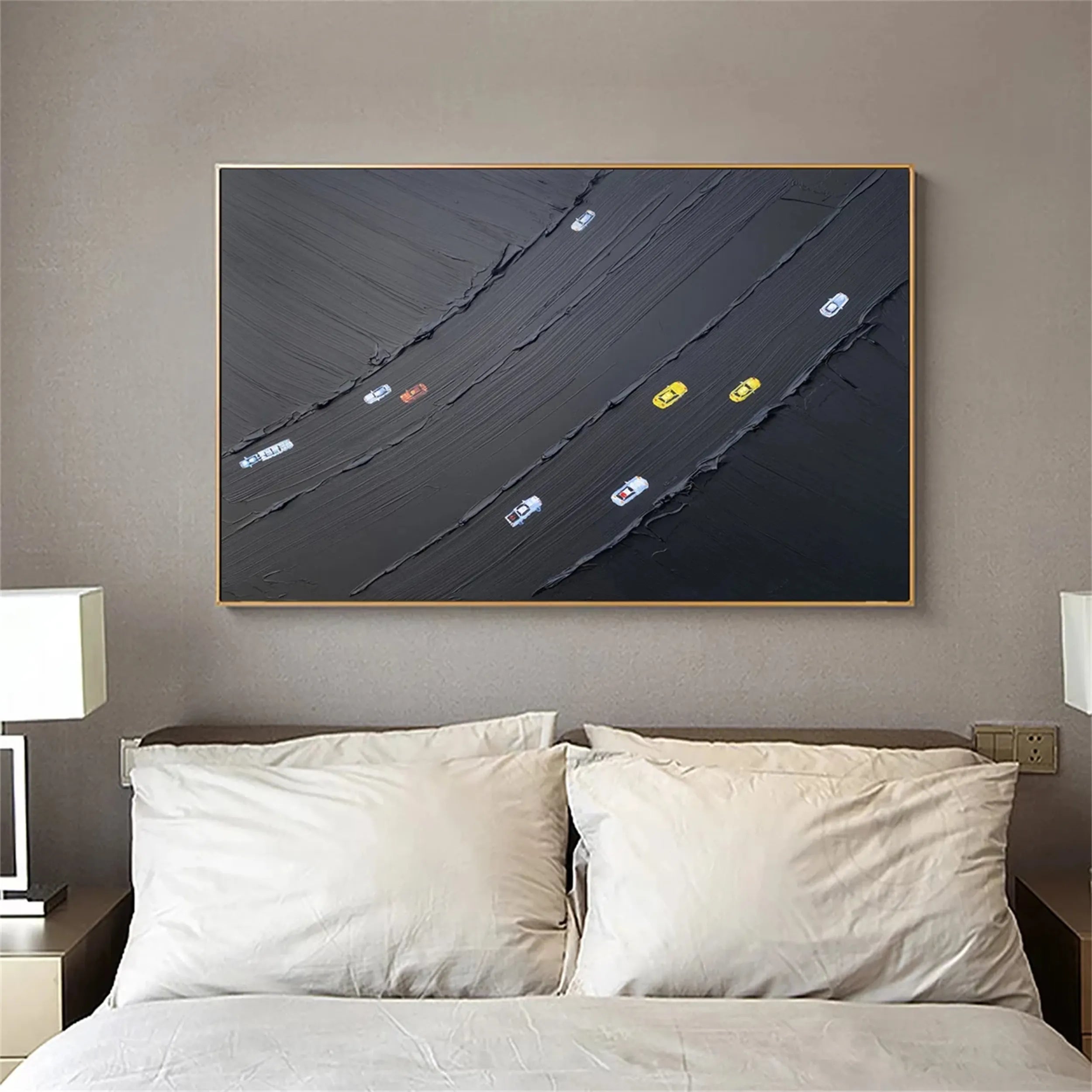 Black Textured Minimalist Wall Art #BT065