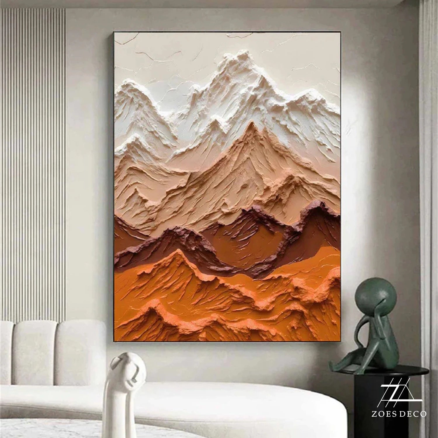 Abstract Mountain Textured Canvas Art #WT185