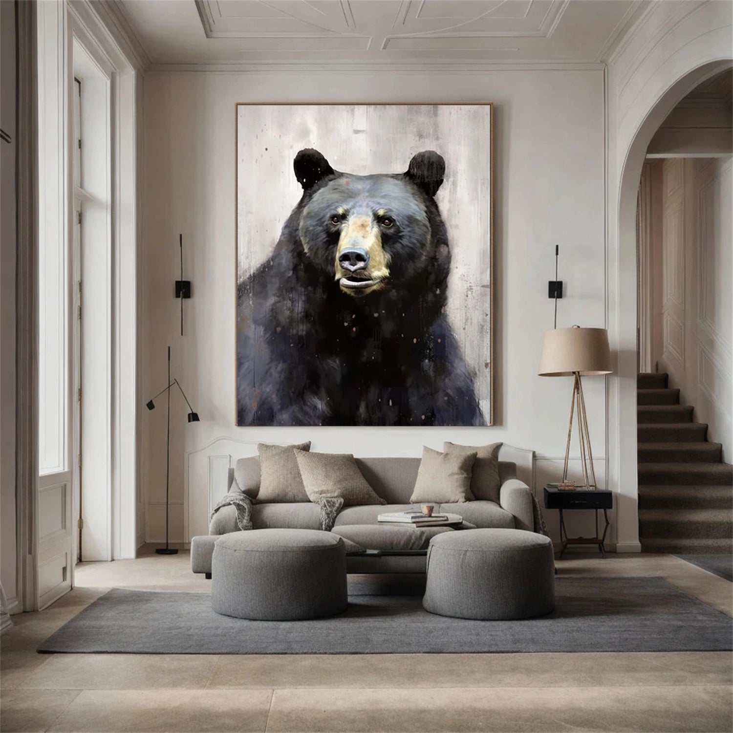 Abstract Animal Bear Wall Art #AT034