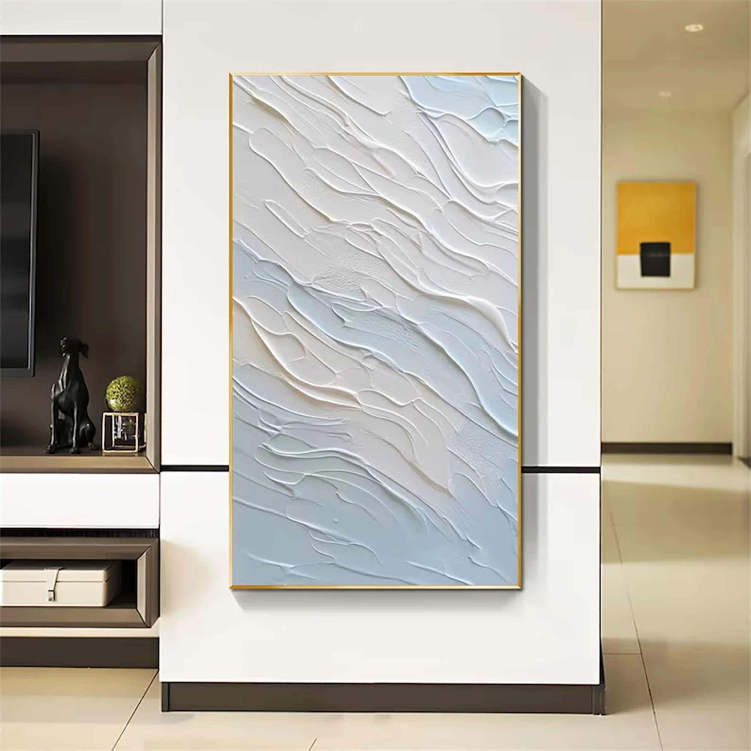 Blue Textured Minimalist Wall Art #BL012