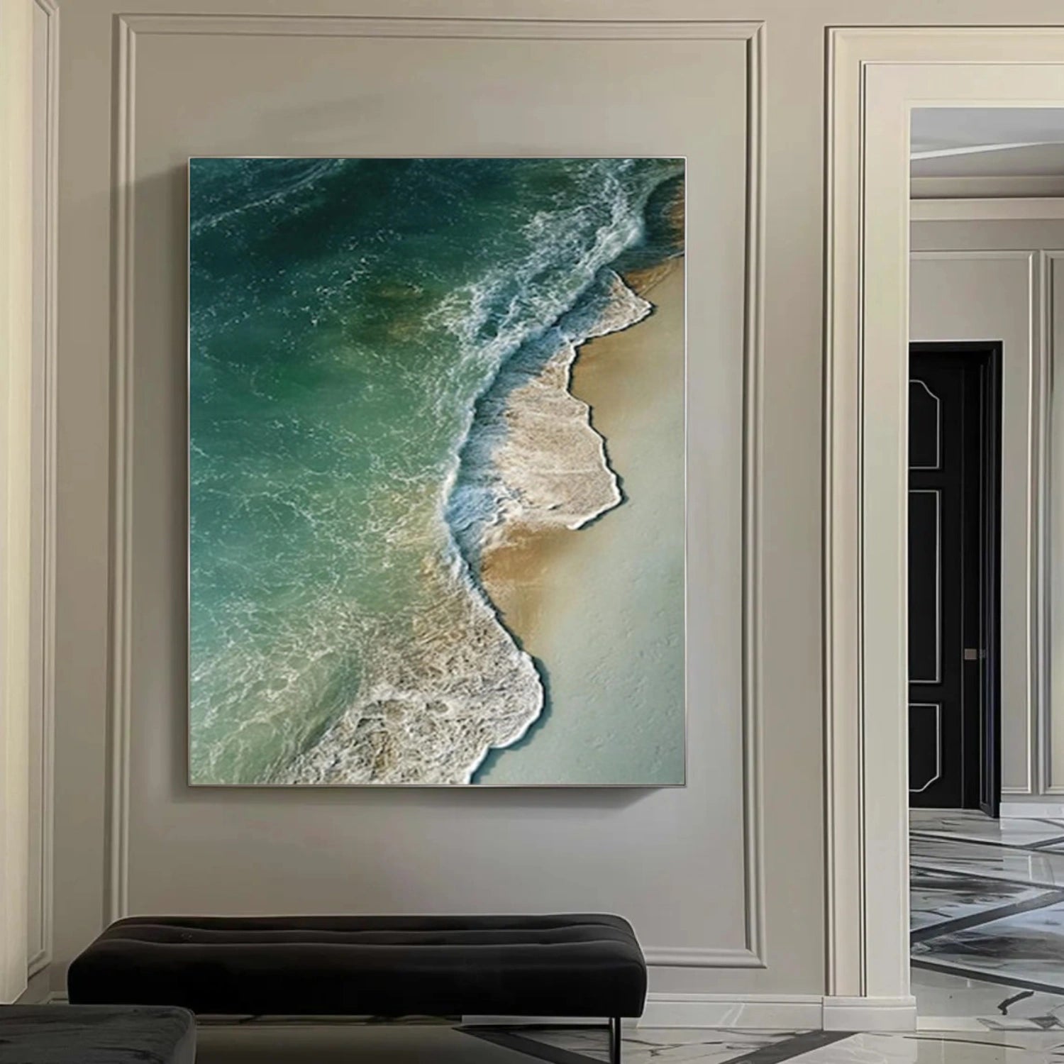 Sky And Ocean Abstract Textured Wall Art #SO368