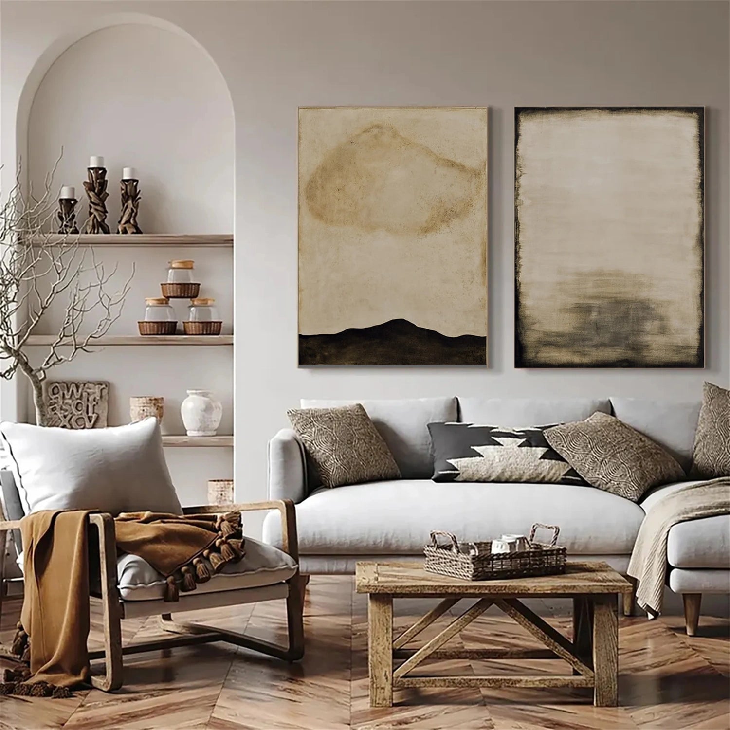 Wabi Sabi Abstract Canvas Art Set of 2 #WA197
