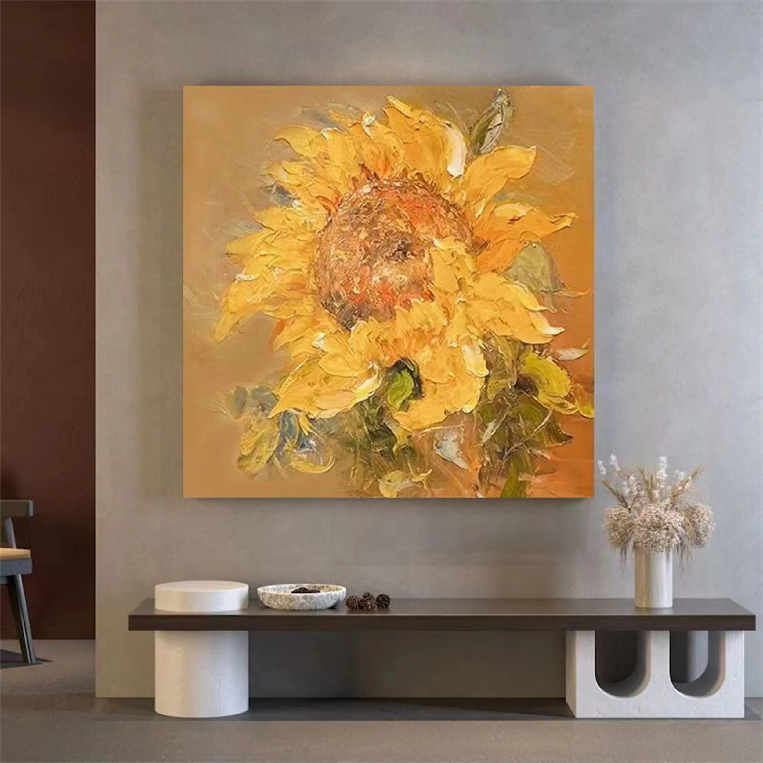 Colorful Tree And Flower Painting #TF049