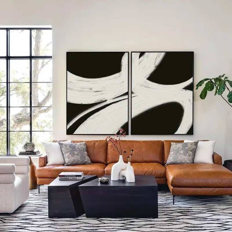 Wabi Sabi Abstract Wall Art Set of 2 #WA024