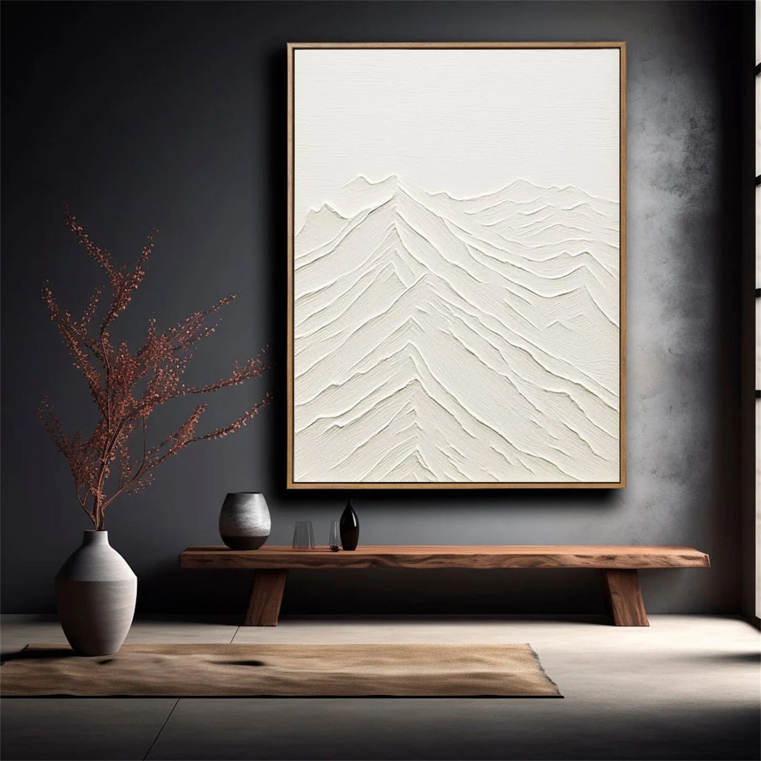 White Textured Minimalist Wall Art #WT021