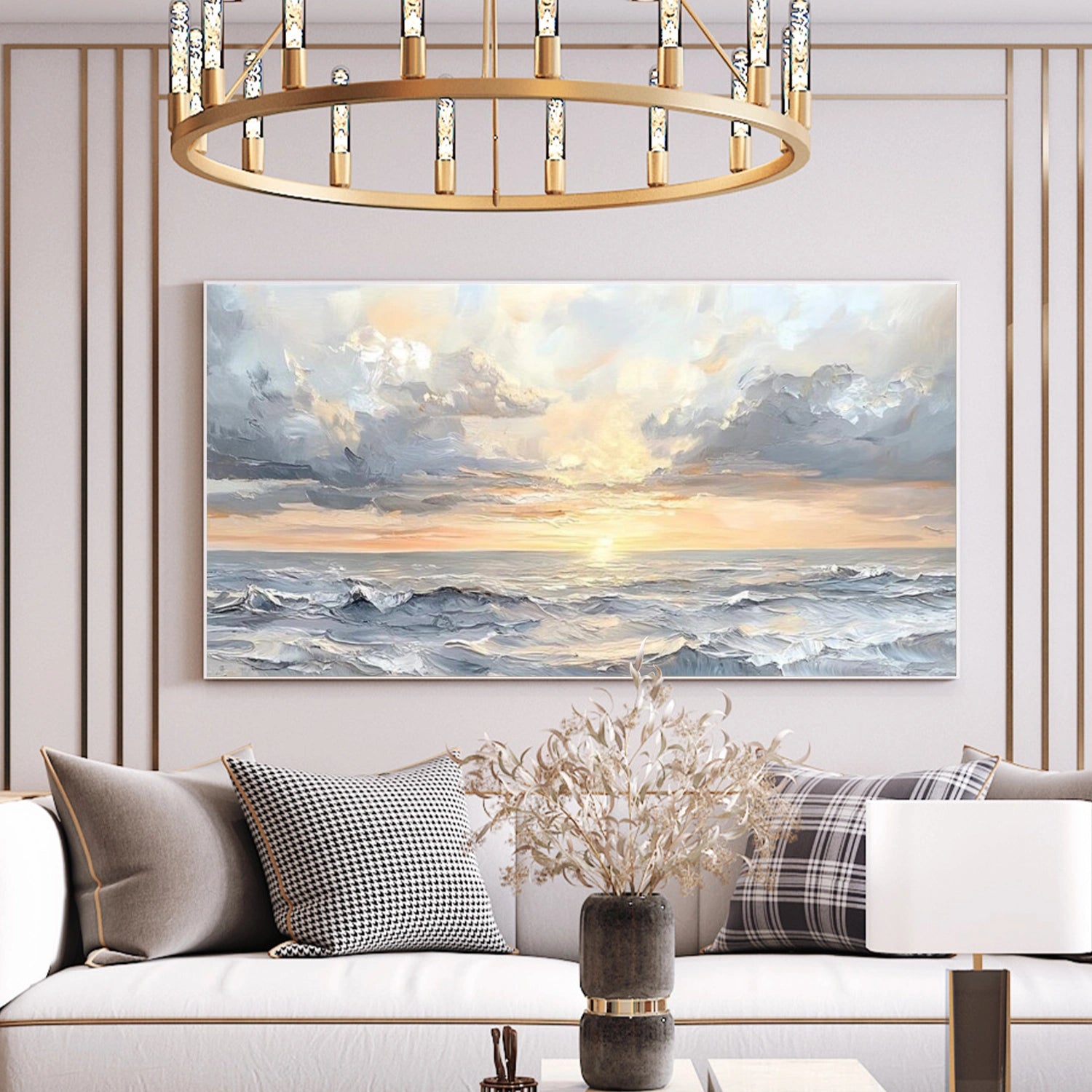 Sky And Ocean Abstract Textured Wall Art #SO350