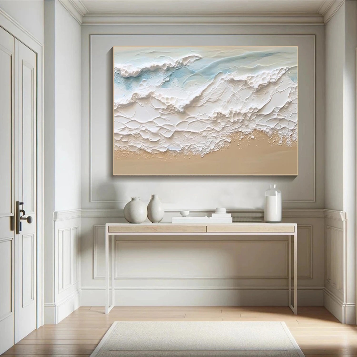 Sky And Ocean Abstract Textured Wall Art #SO273