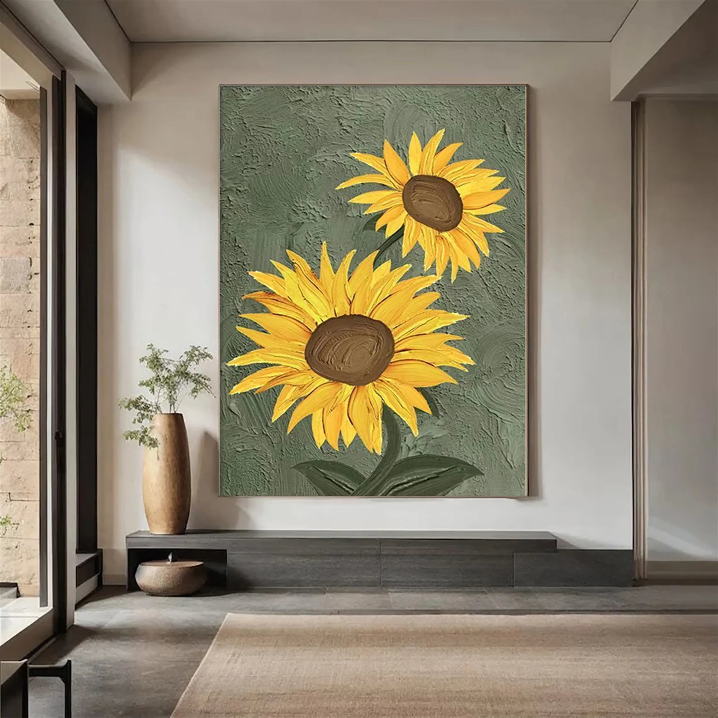 Colorful Tree And Flower Painting #TF067
