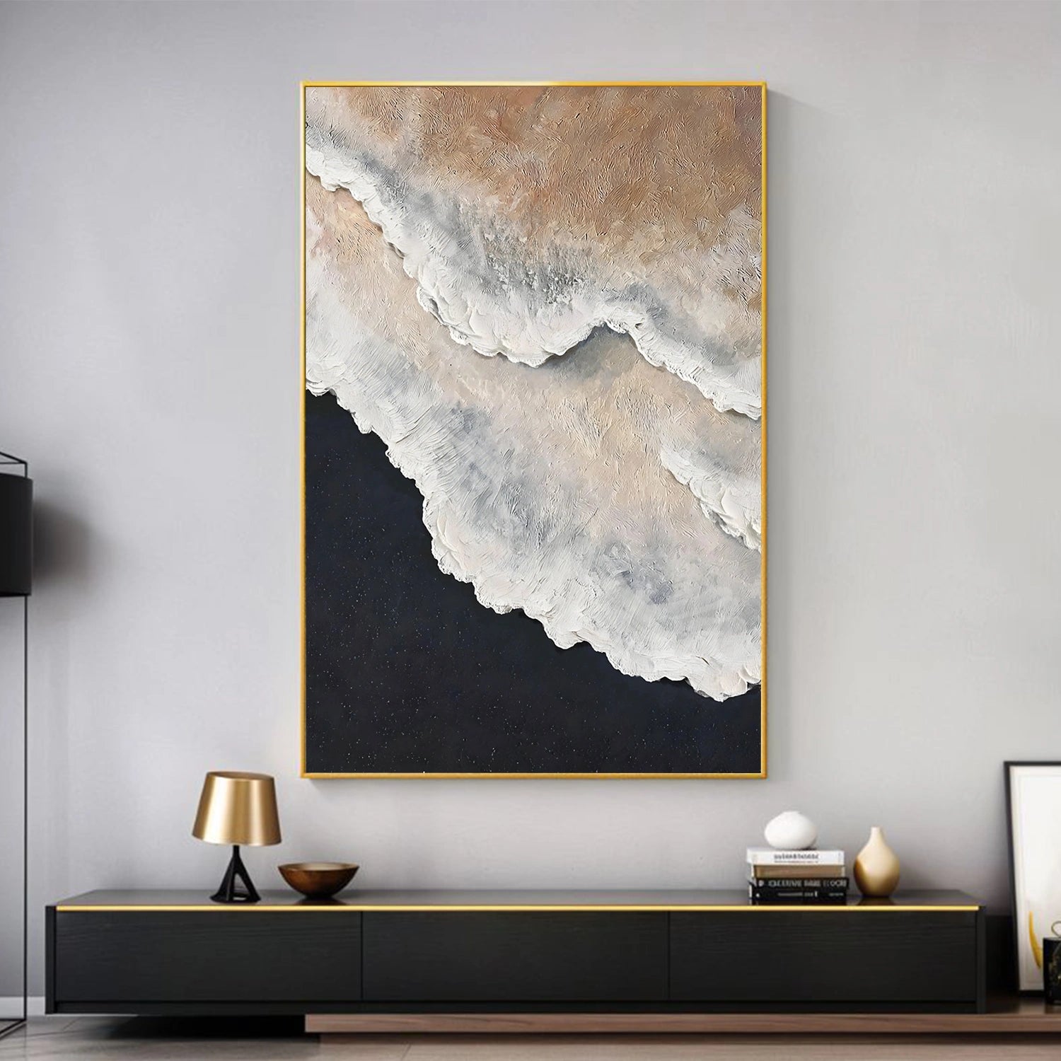 Sky And Ocean Abstract Textured Wall Art #SO394