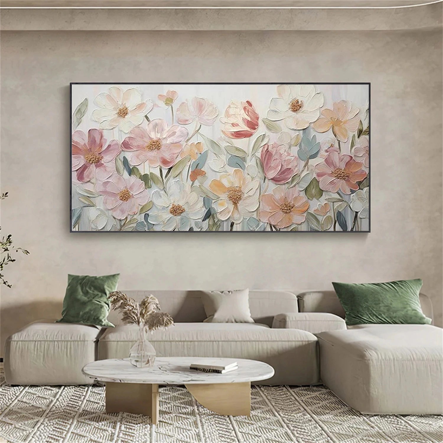 Tree And Flower Abstract Textured Wall Art #TF201