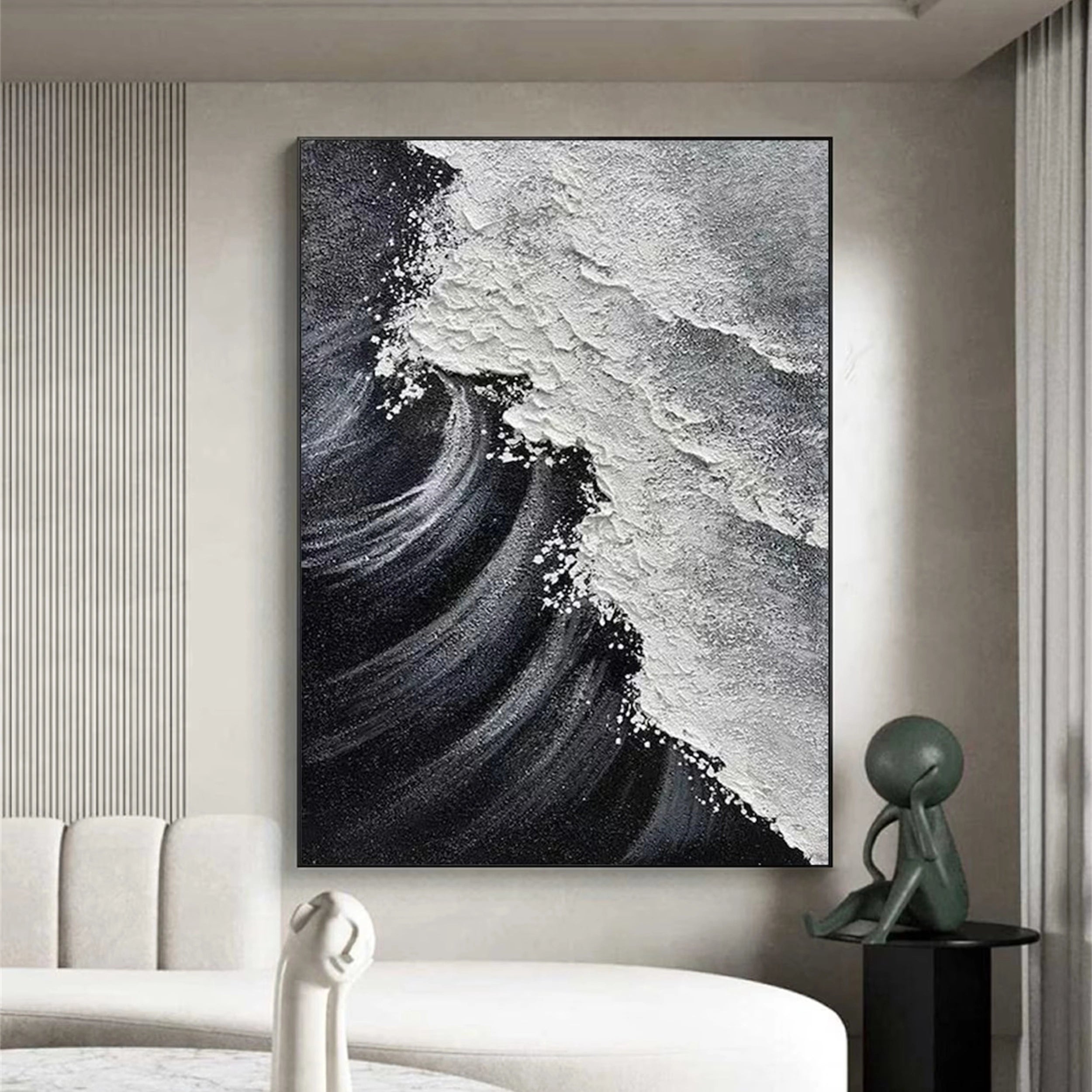 Black Textured Minimalist Wall Art #BT049