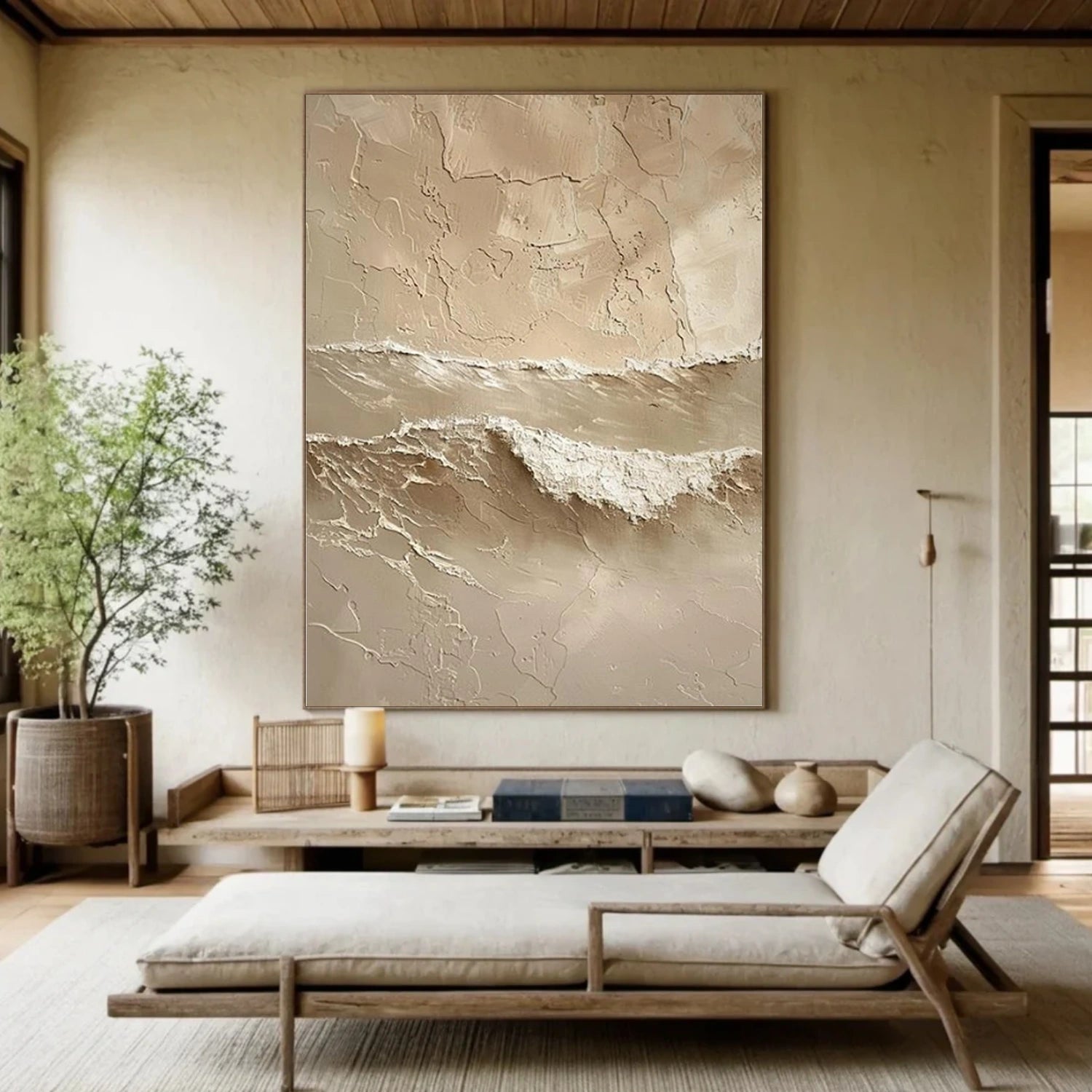 Sky And Ocean Abstract Textured Wall Art #SO378