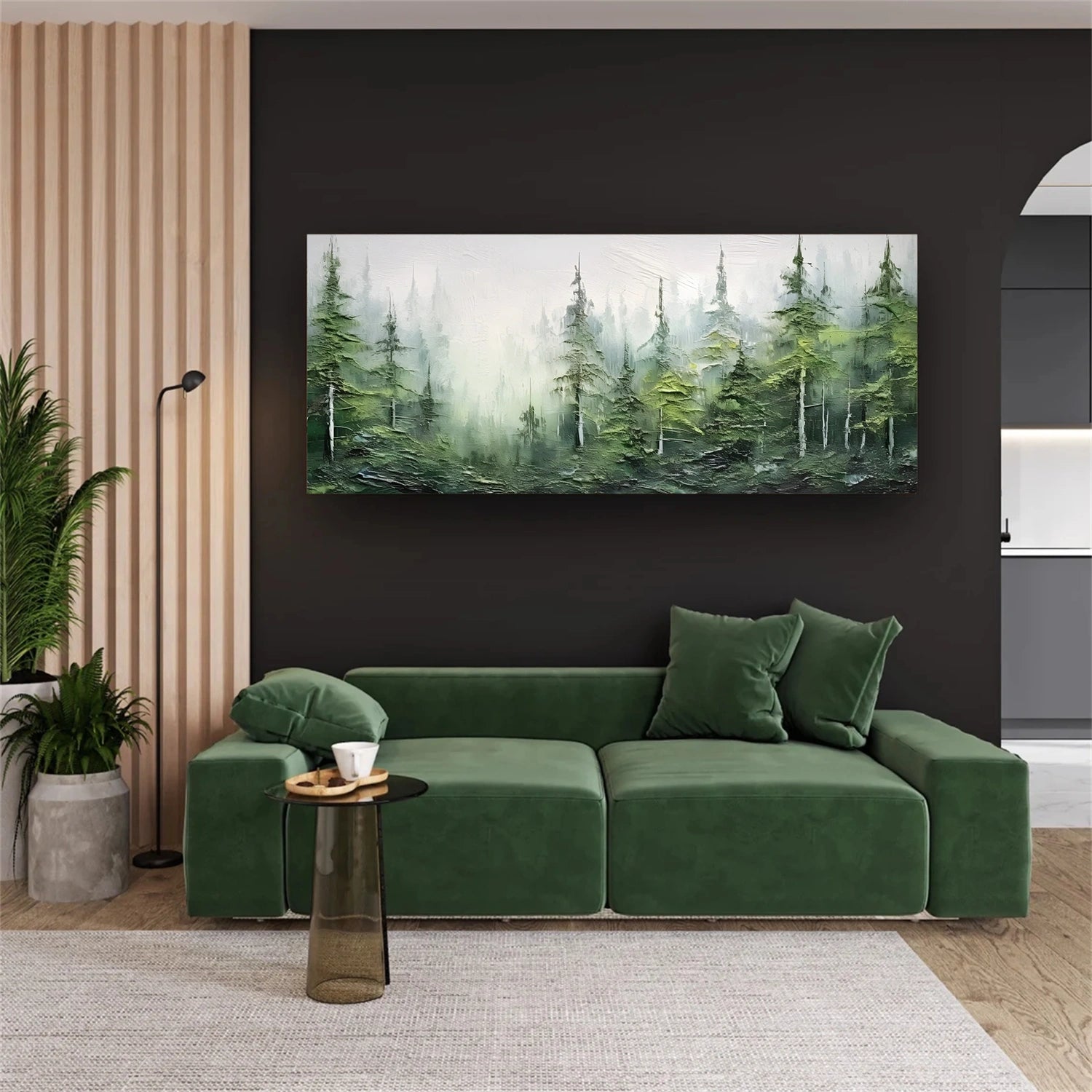 Green Tree And Flower Painting #TF079