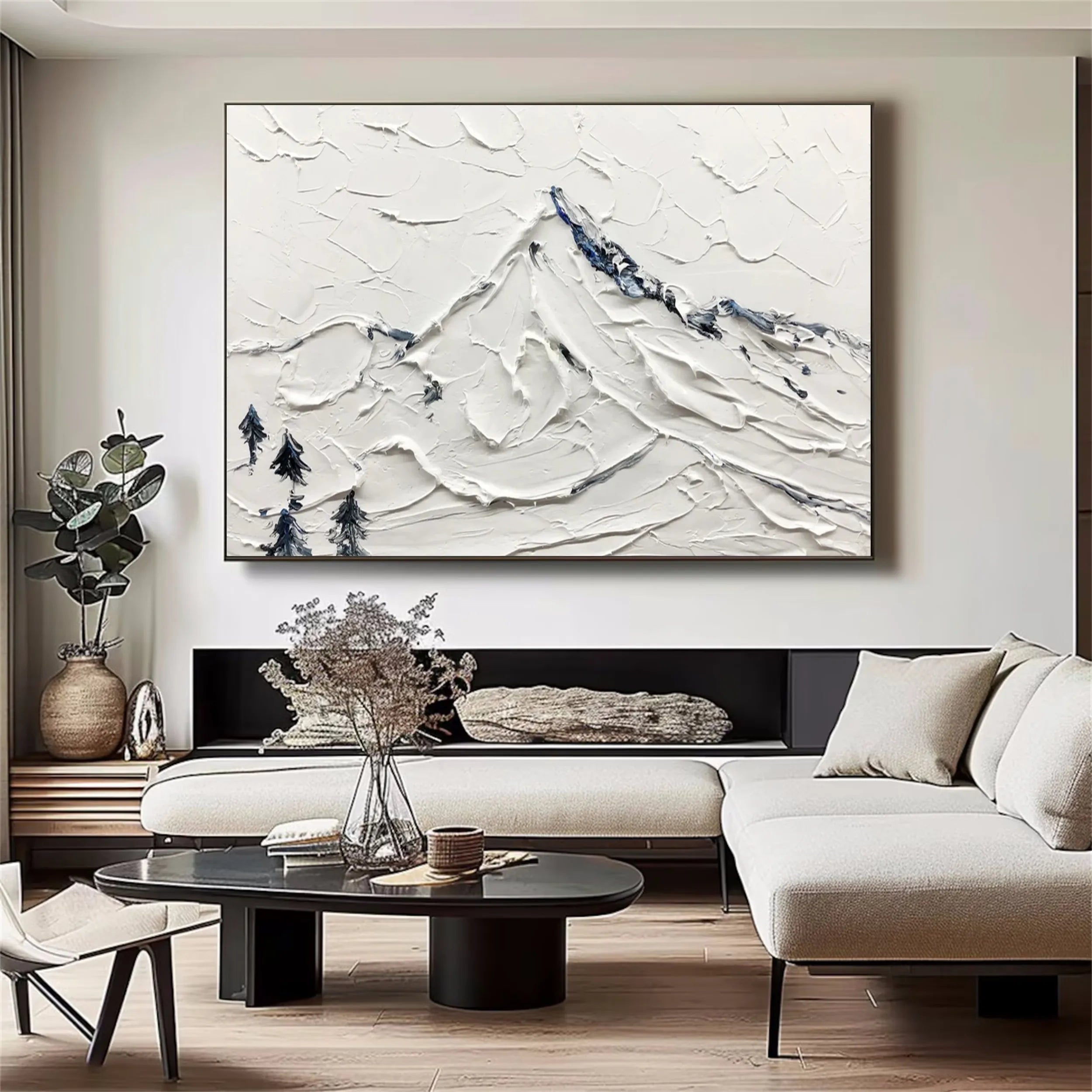 White Textured Minimalist Wall Art #WT115