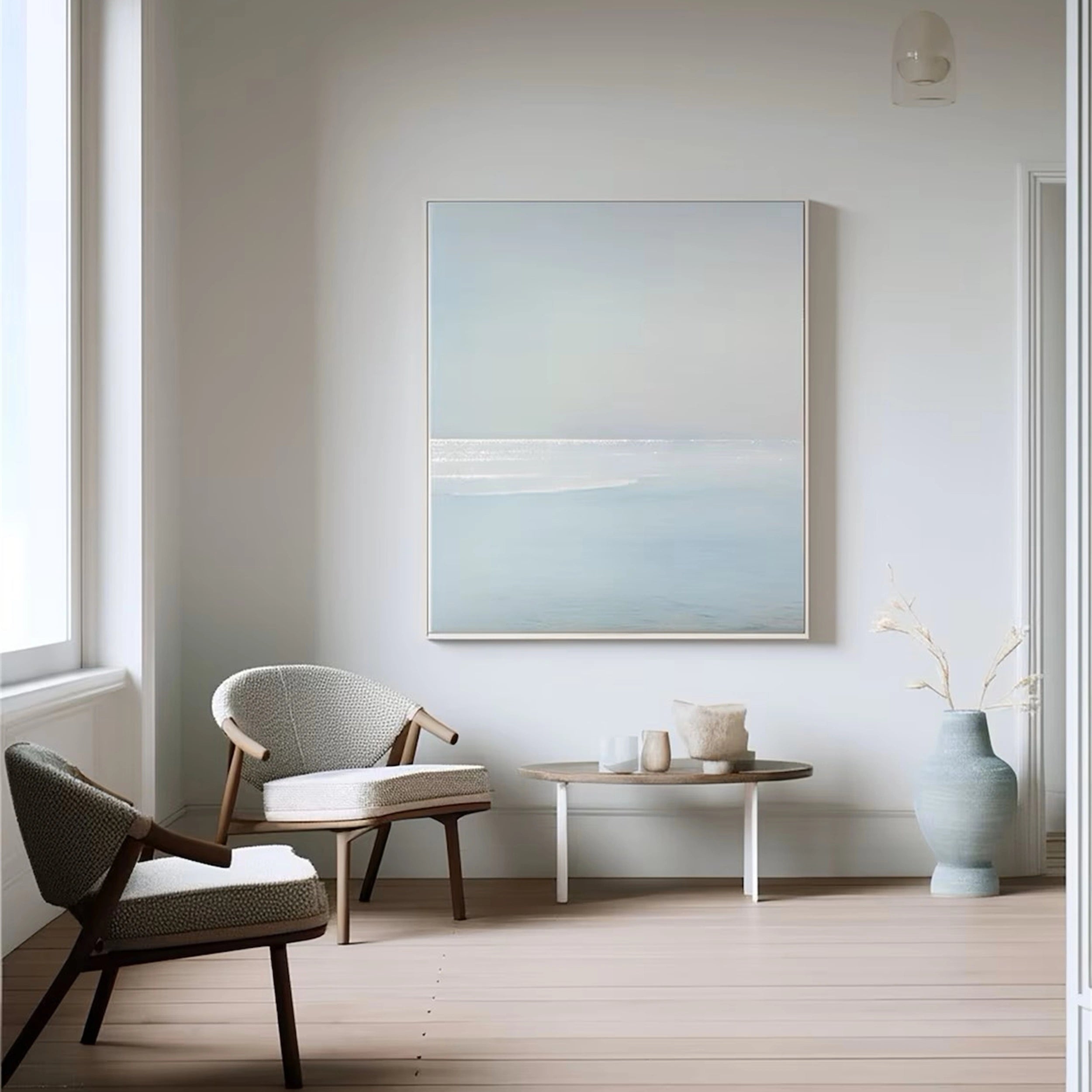 Blue Textured Minimalist Wall Art #BL021