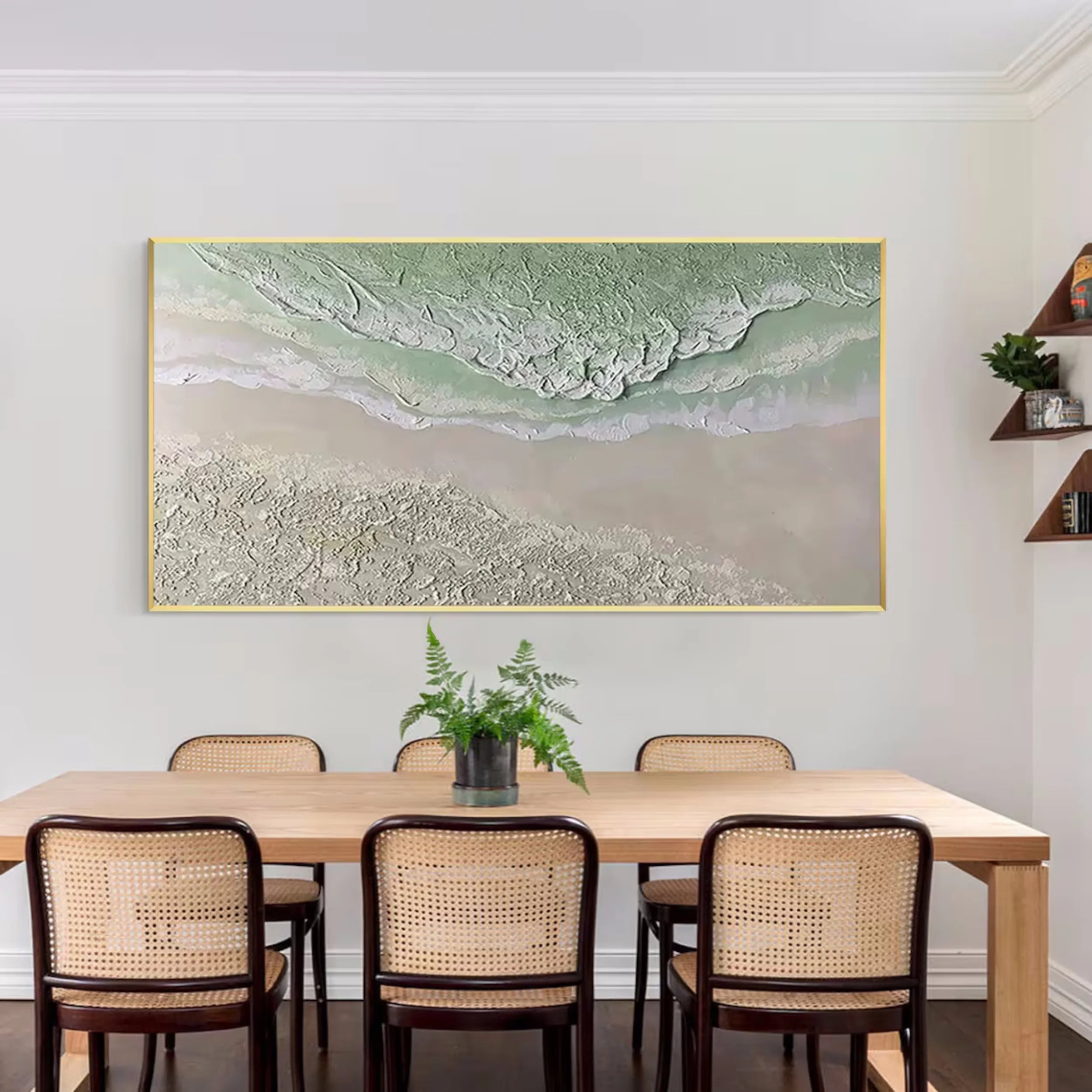 Green Textured Minimalist Wall Art #GT027