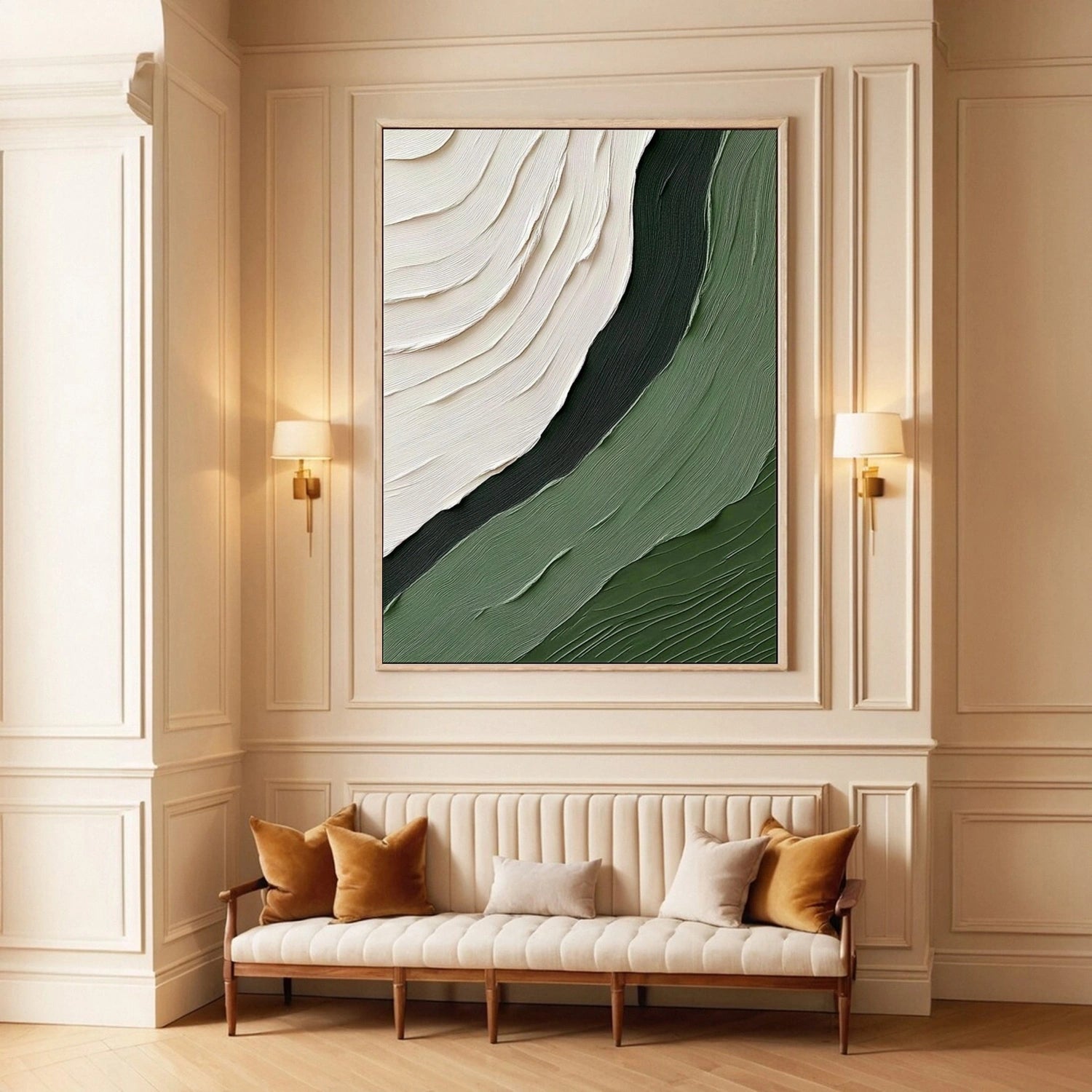 Green Textured Minimalist Wall Art #GT044