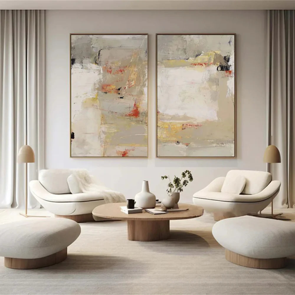Wabi Sabi Abstract Wall Art Set of 2 #WA151