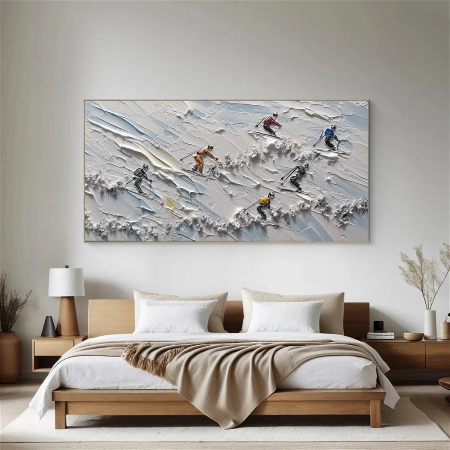 Skiing Sport Textured Wall Art #BA031
