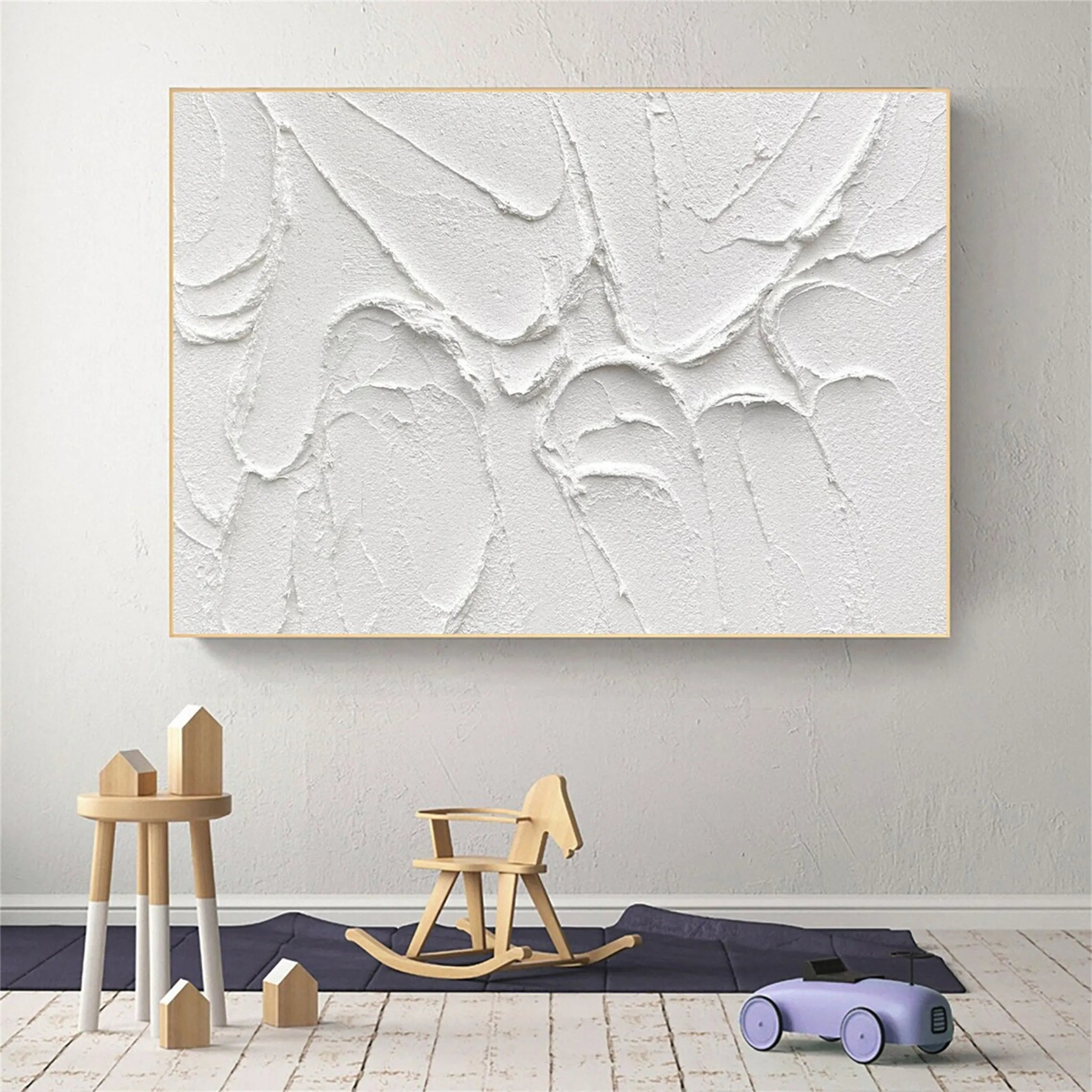 White Textured Minimalist Wall Art #WT098