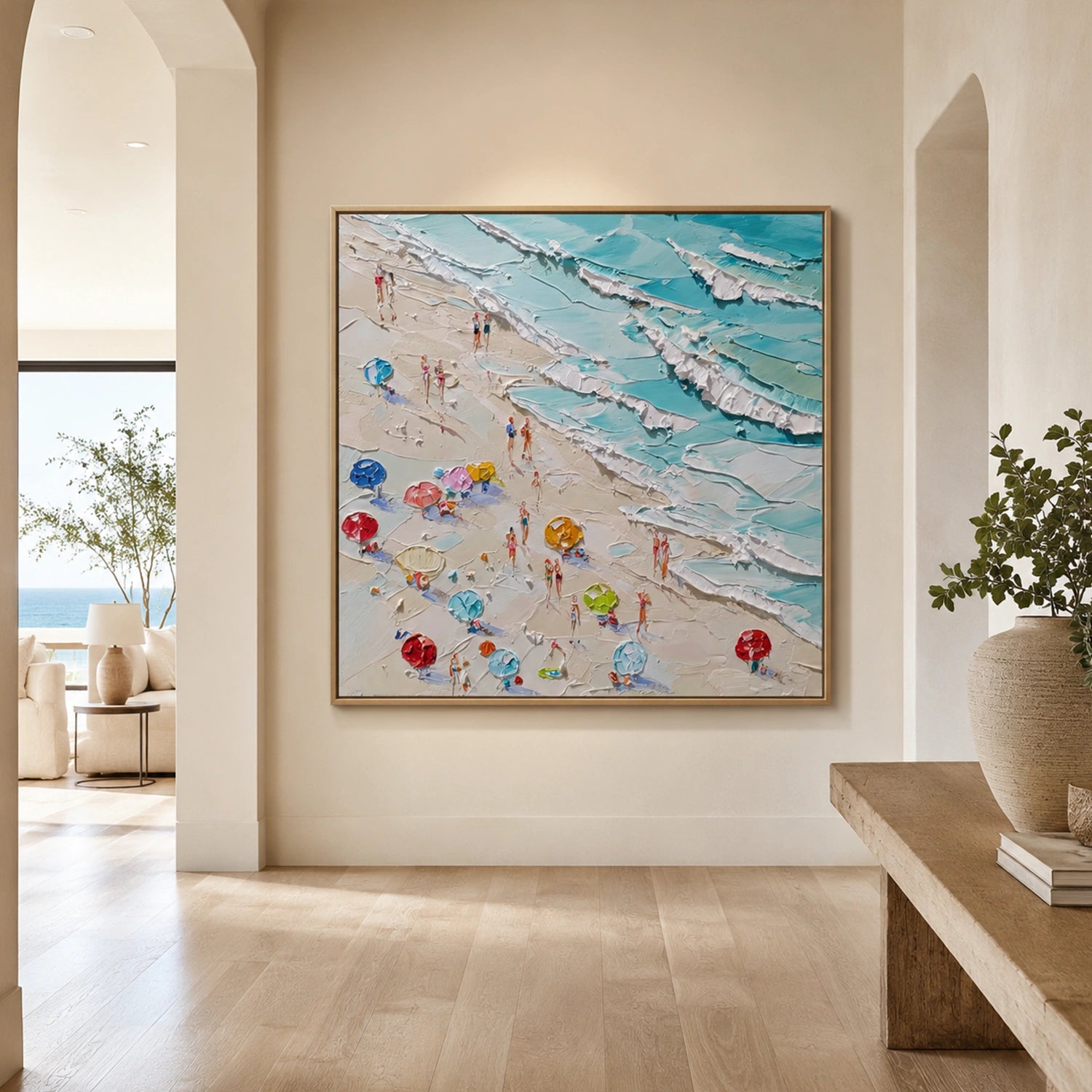 Sky And Ocean Abstract Textured Wall Art #SO428