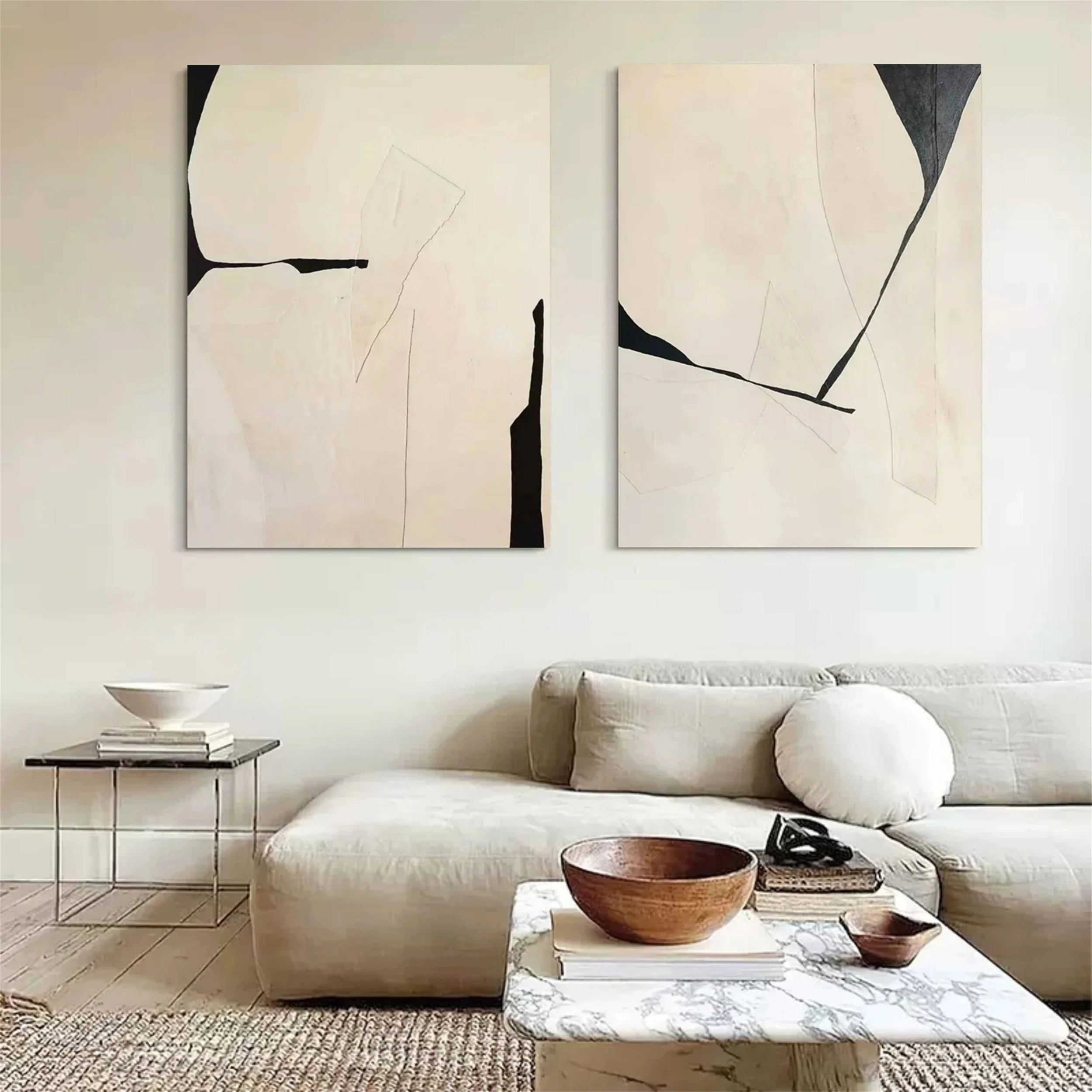 Wabi Sabi Abstract Wall Art Set of 2 #WA148