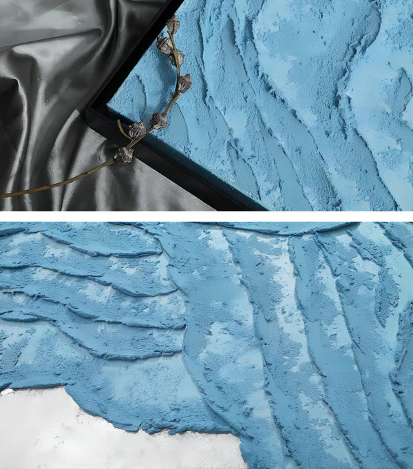 Blue Textured Minimalist Wall Art #BL019