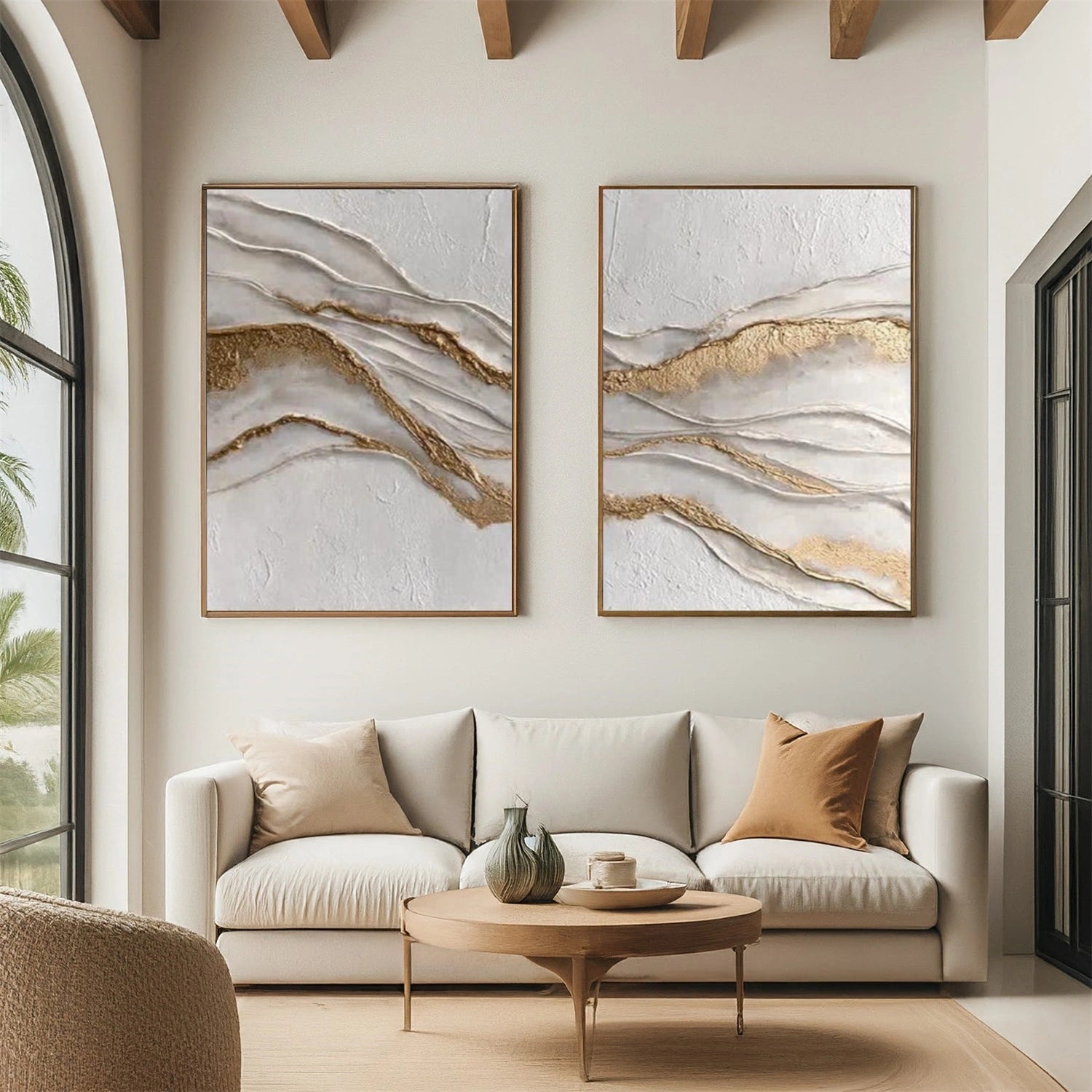 Abstract Textured Wall Art Set of 2 #AW219