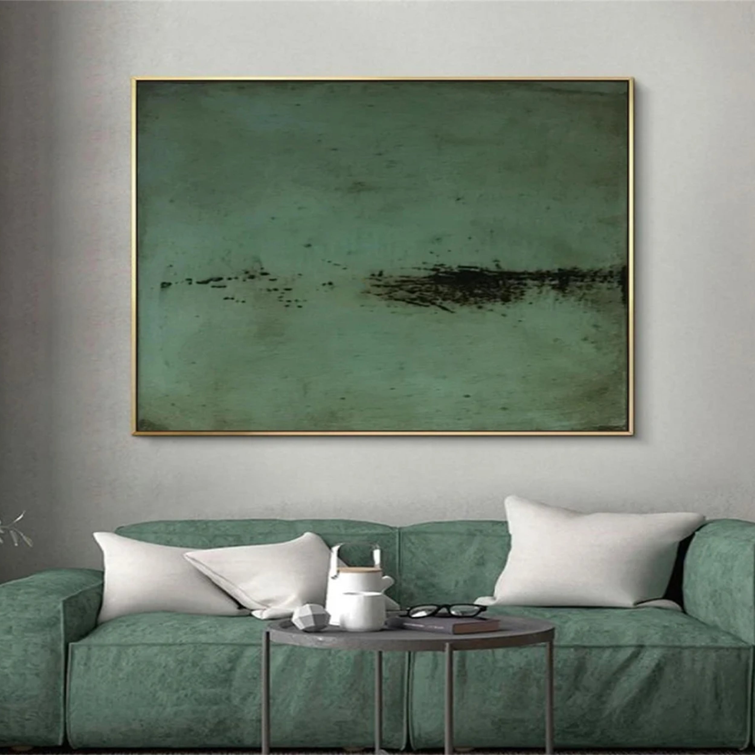 Green Textured Minimalist Wall Art #GT034