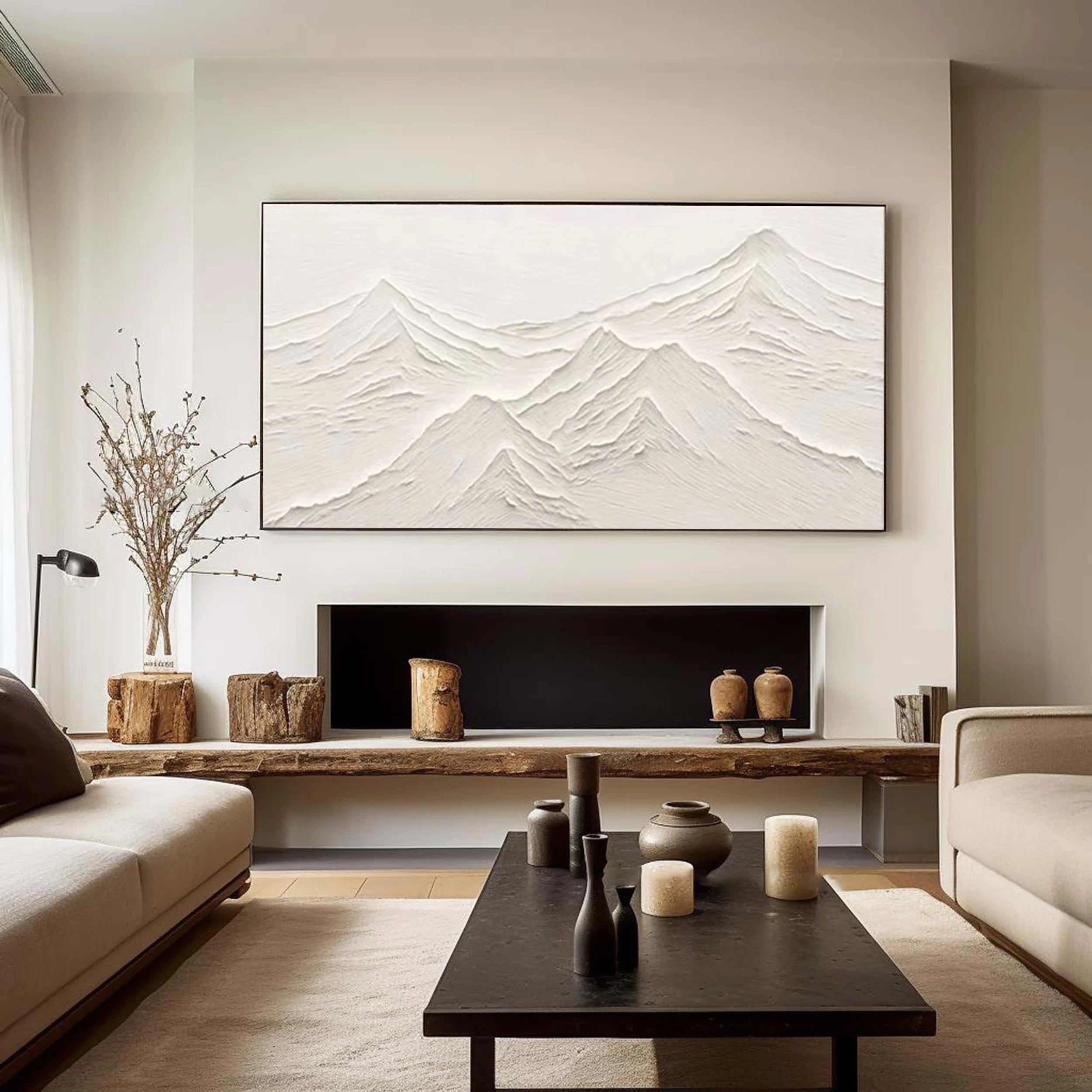 White Textured Minimalist Wall Art #WT055