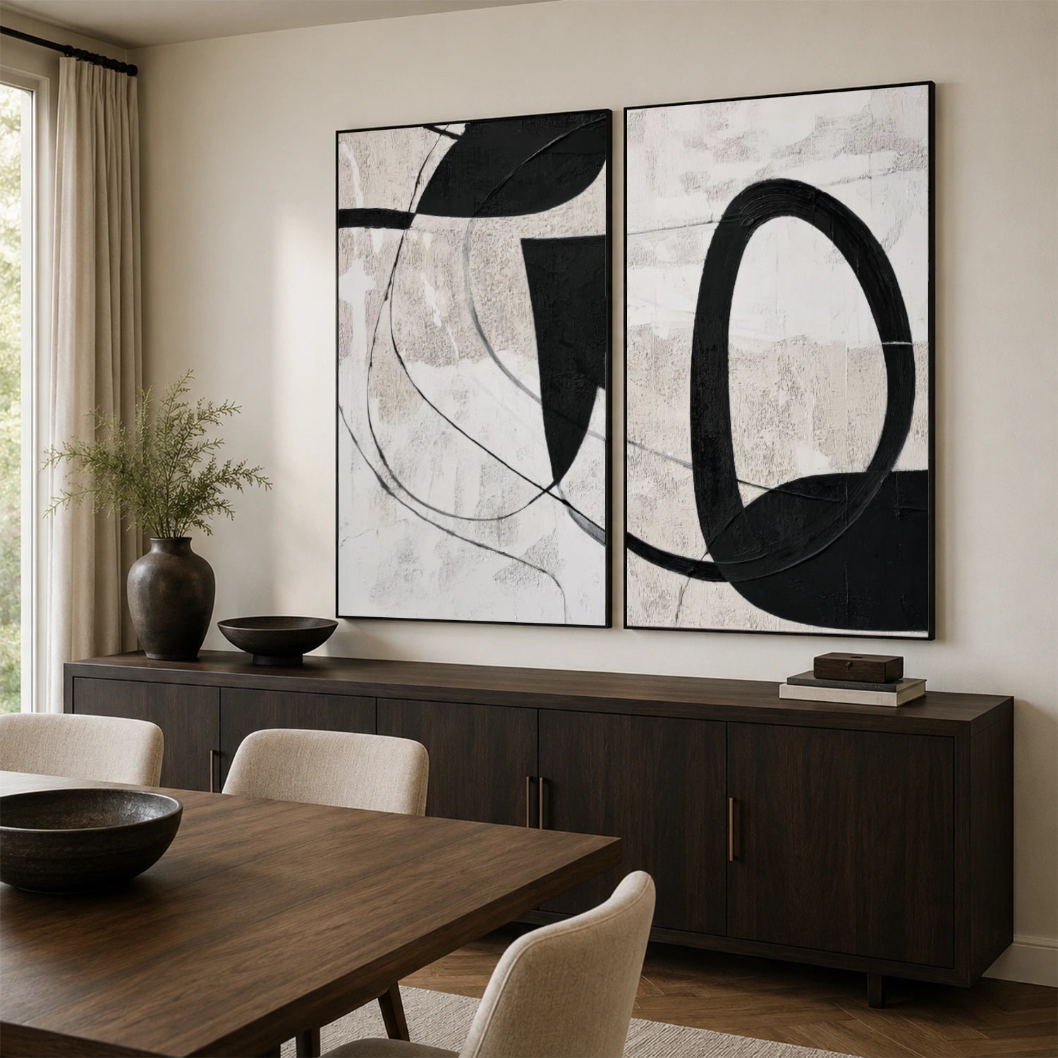 Wabi Sabi Abstract Canvas Art Set of 2 #WA270
