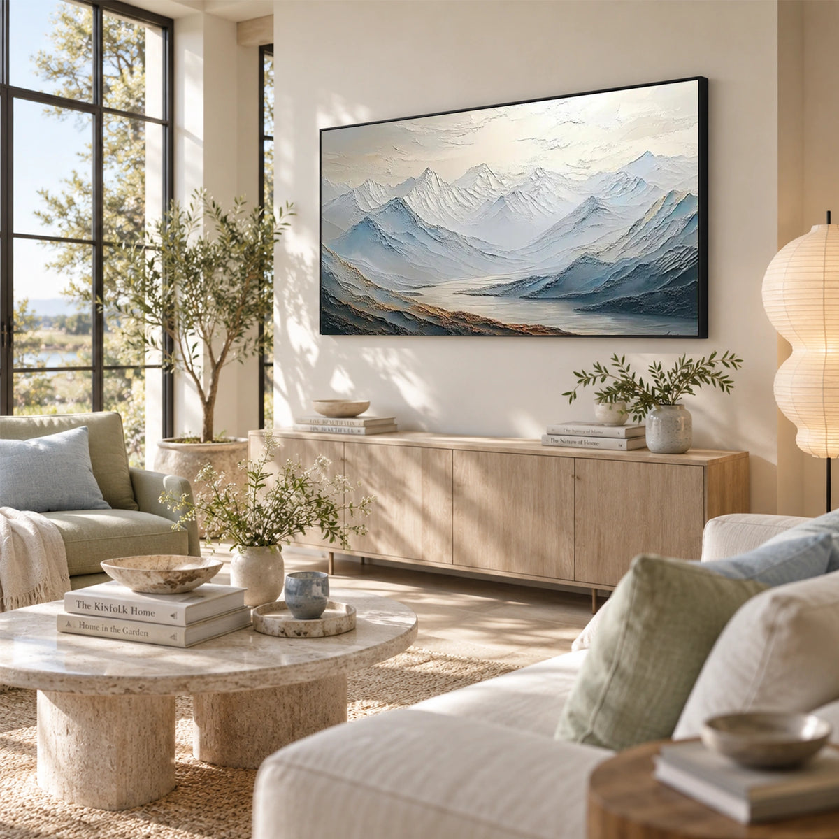 Abstract Mountain Textured Canvas Art #WT273