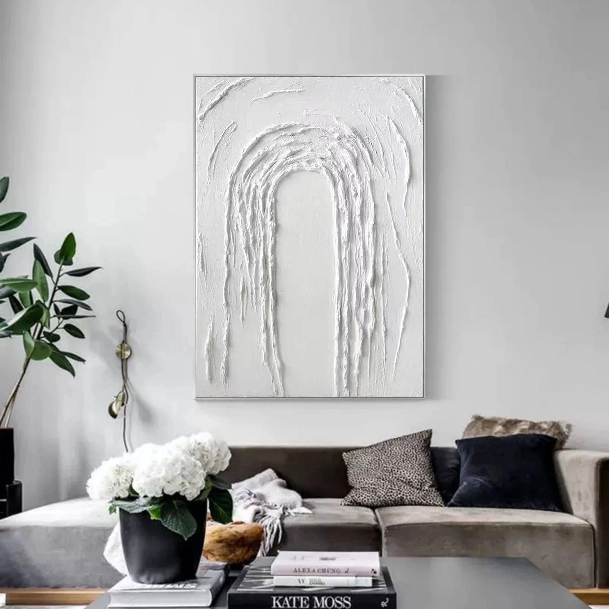 White Textured Minimalist Wall Art #WT085