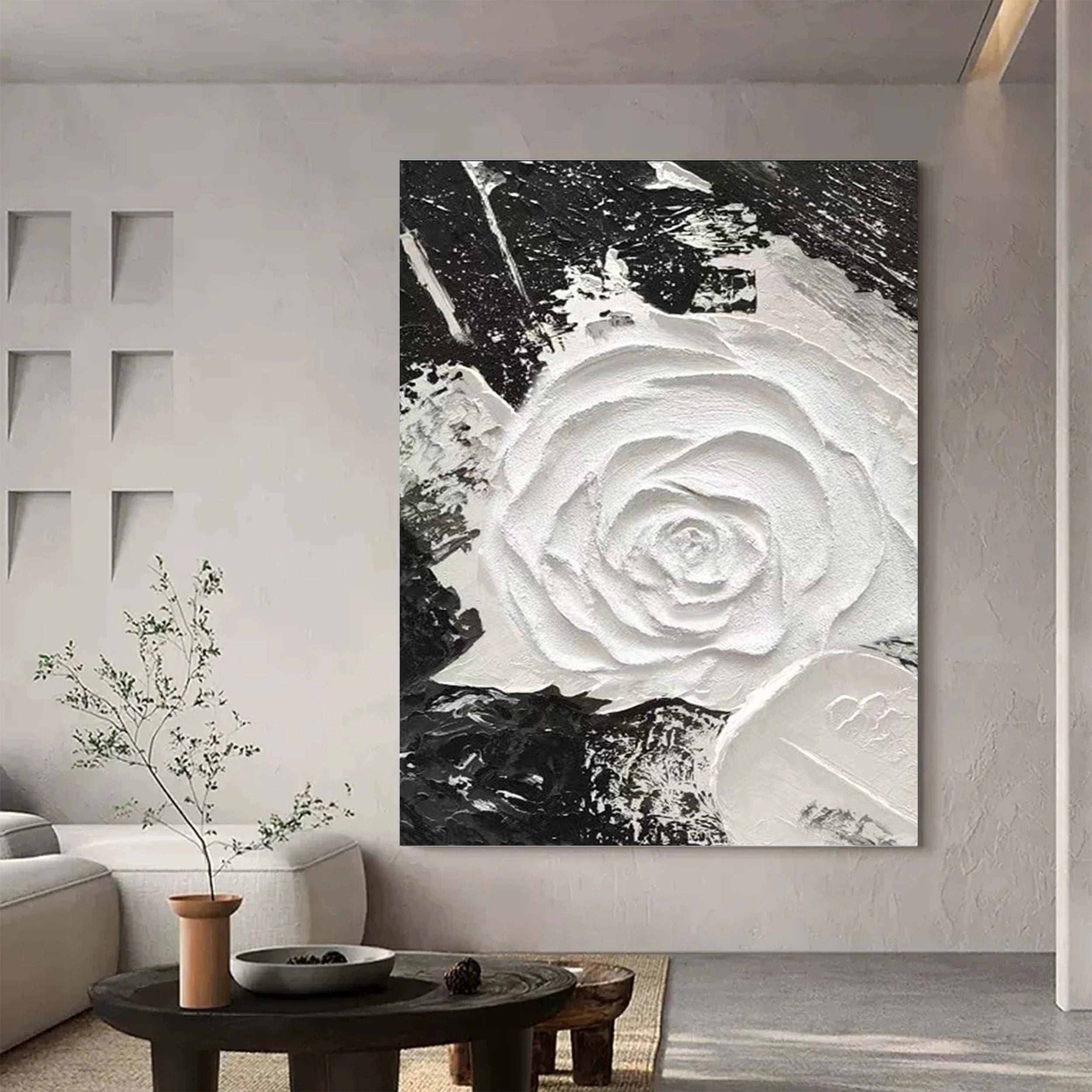 Black Textured Minimalist Wall Art #BT027
