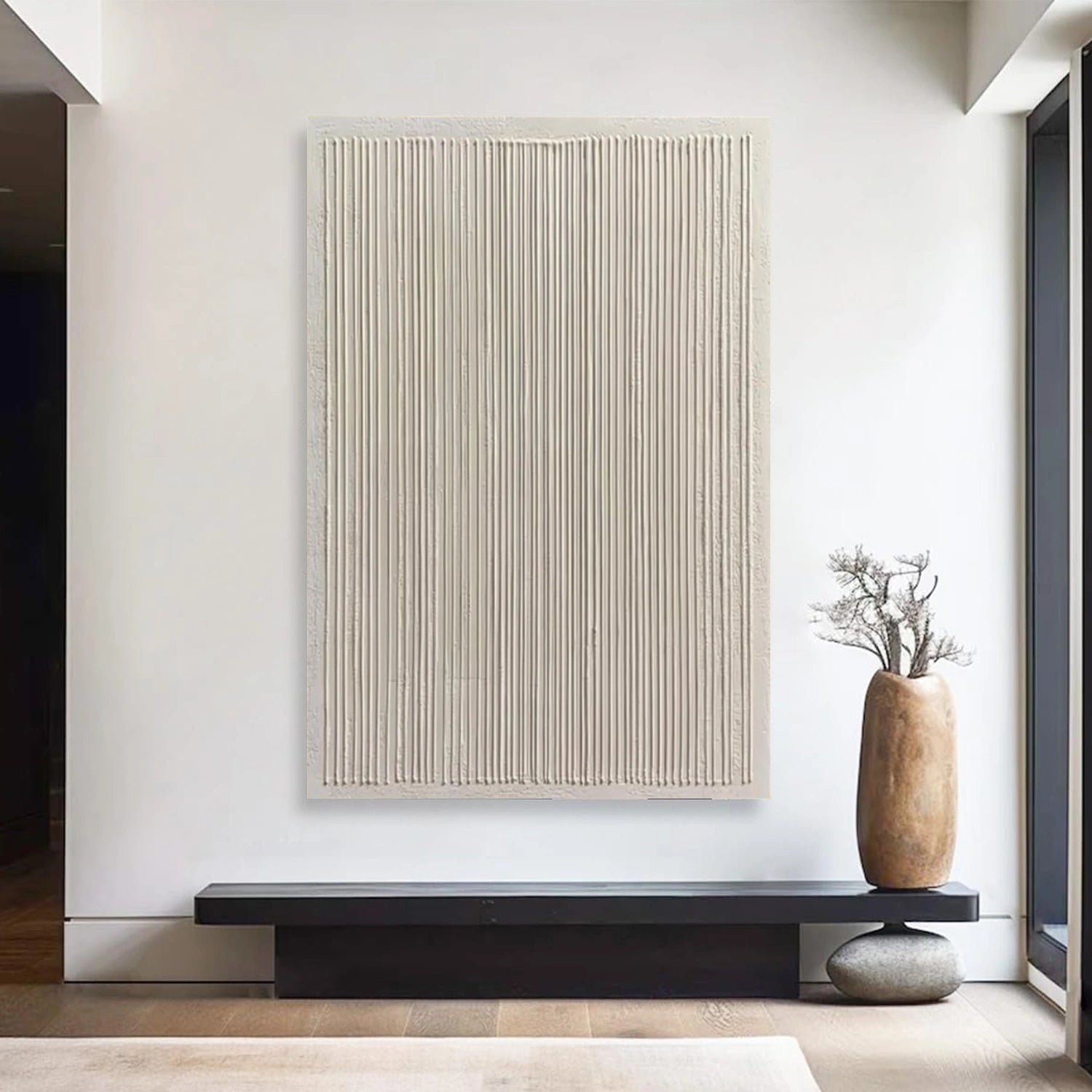 Beige & Brown Textured Minimalist Wall Art #BM034