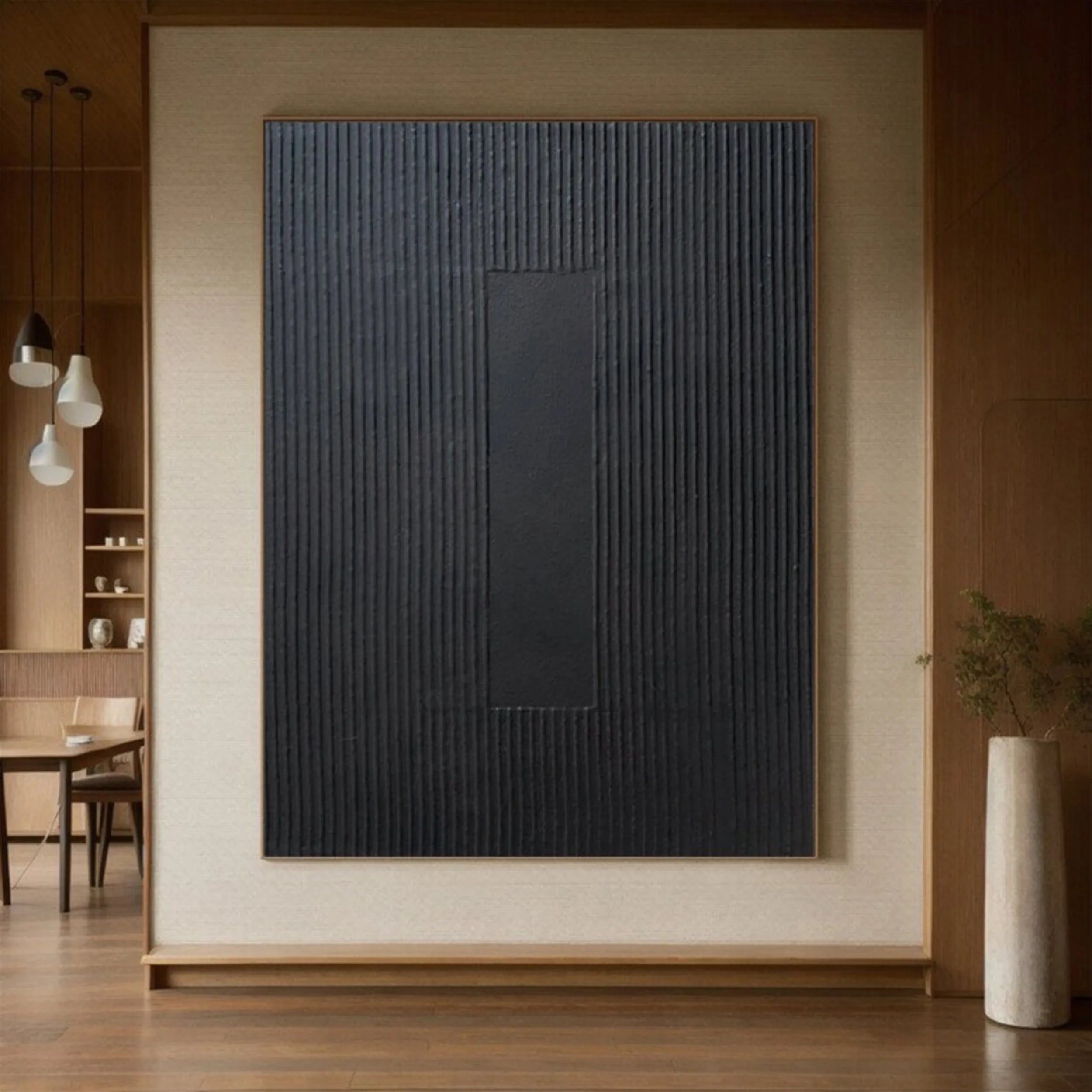 Black Textured Minimalist Wall Art #BT059