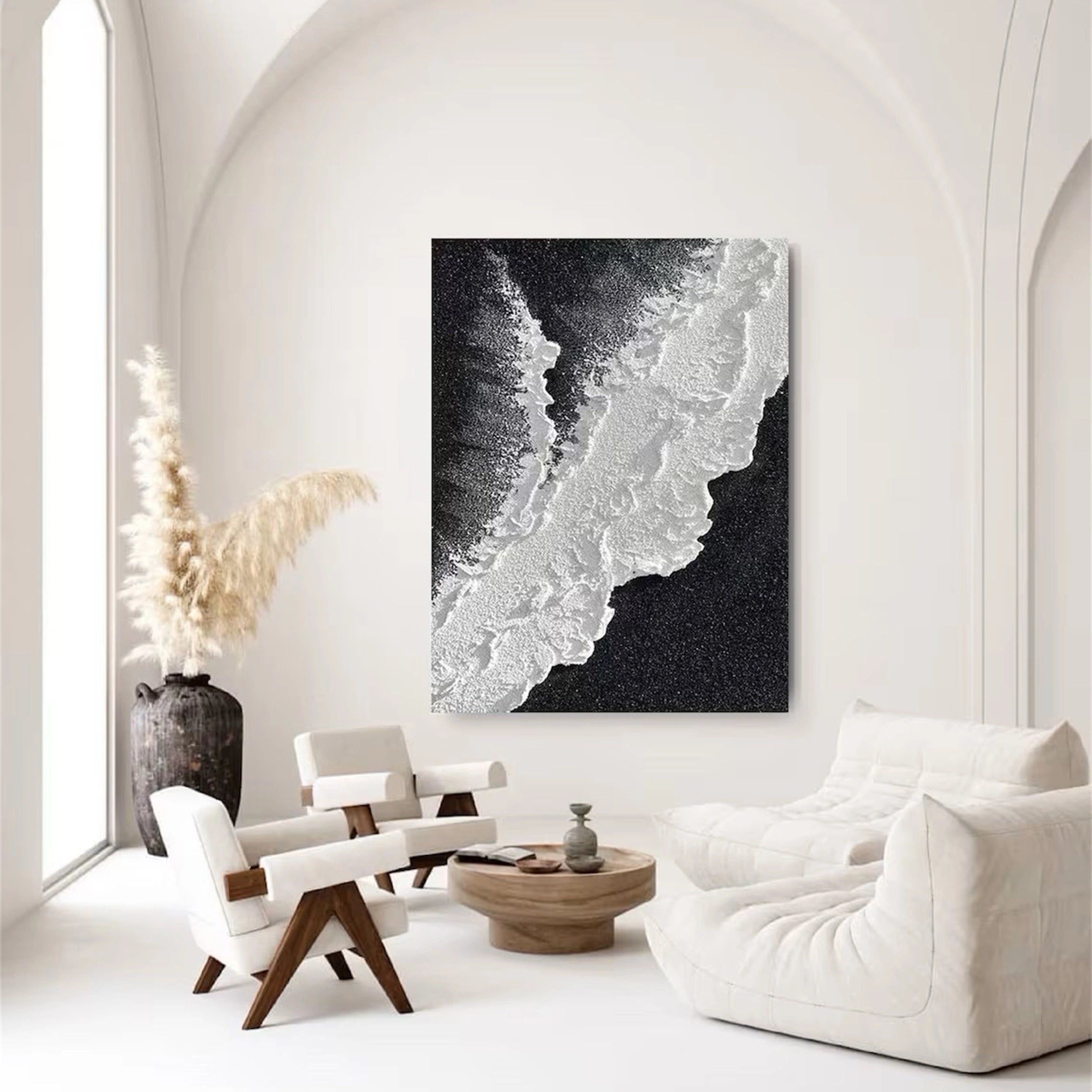 Black Textured Minimalist Wall Art #BT048