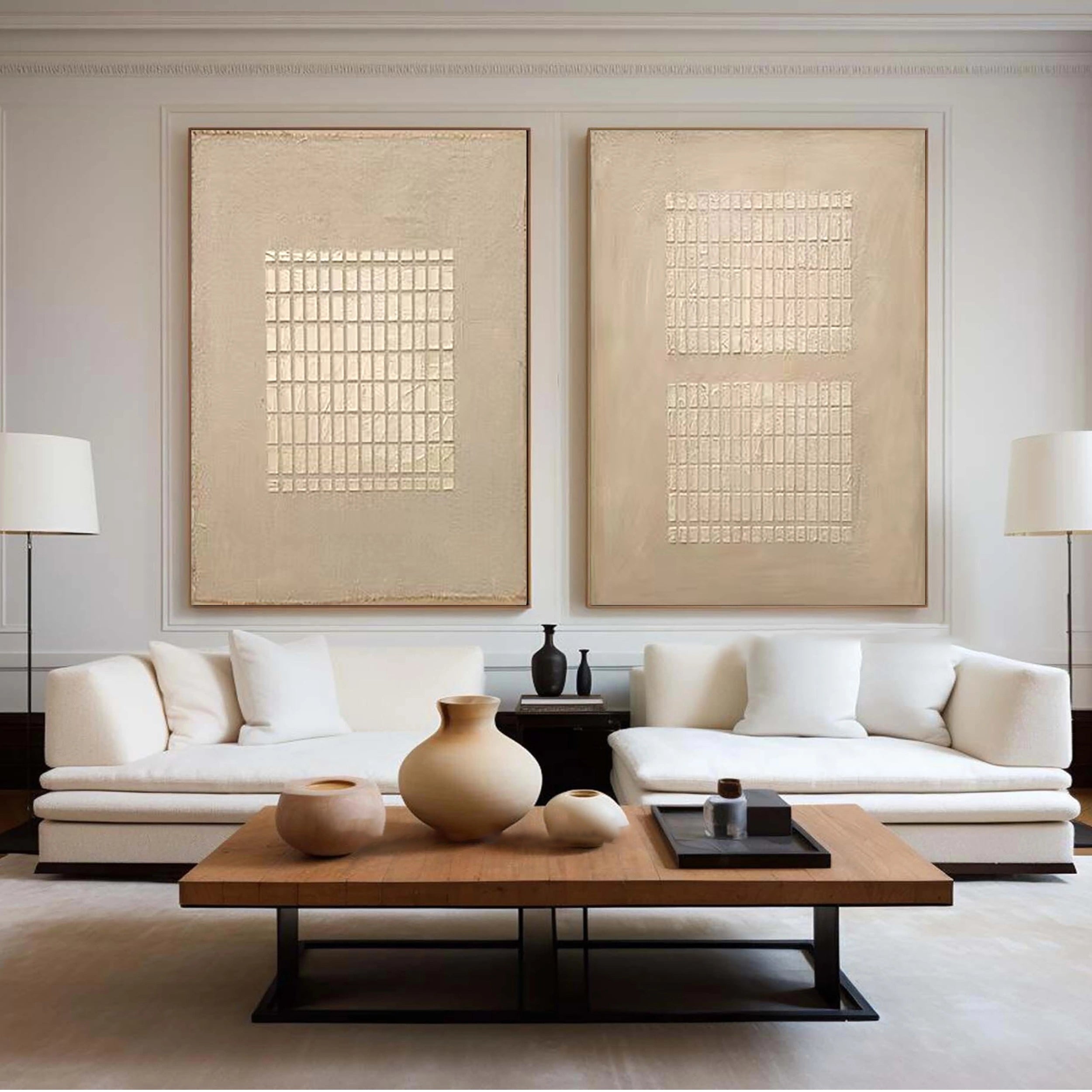 Wabi Sabi Abstract Wall Art Set of 2 #WA079