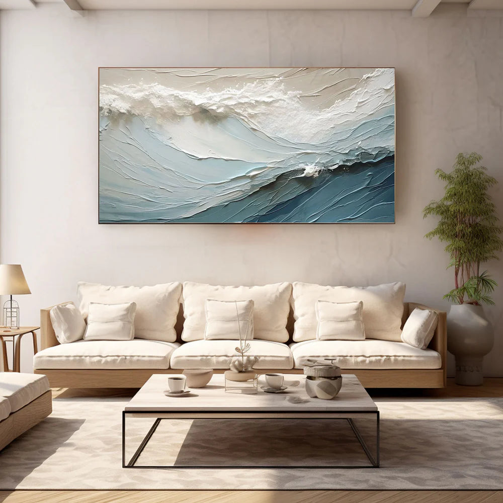 Blue Textured Minimalist Wall Art #BL001