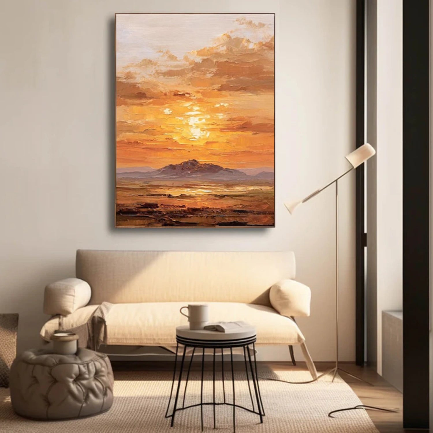 Sky And Ocean Abstract Textured Wall Art #SO369